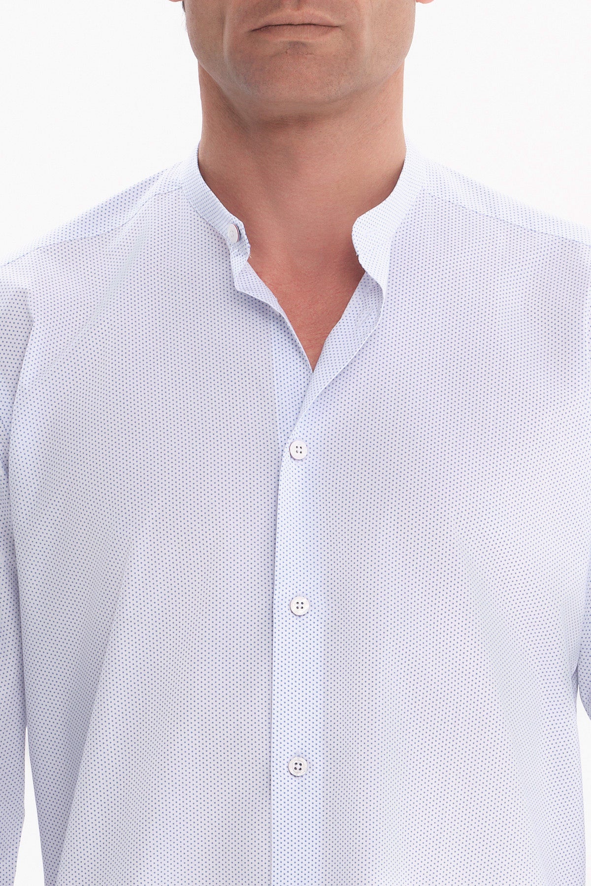 ΑΝΔΡΙΚΟ ΣΙΕΛ ΠΟΥΚΑΜΙΣΟ SLIM FIT PORTOBELLO'S ΜΕ ΜΑΟ ΓΙΑΚΑ