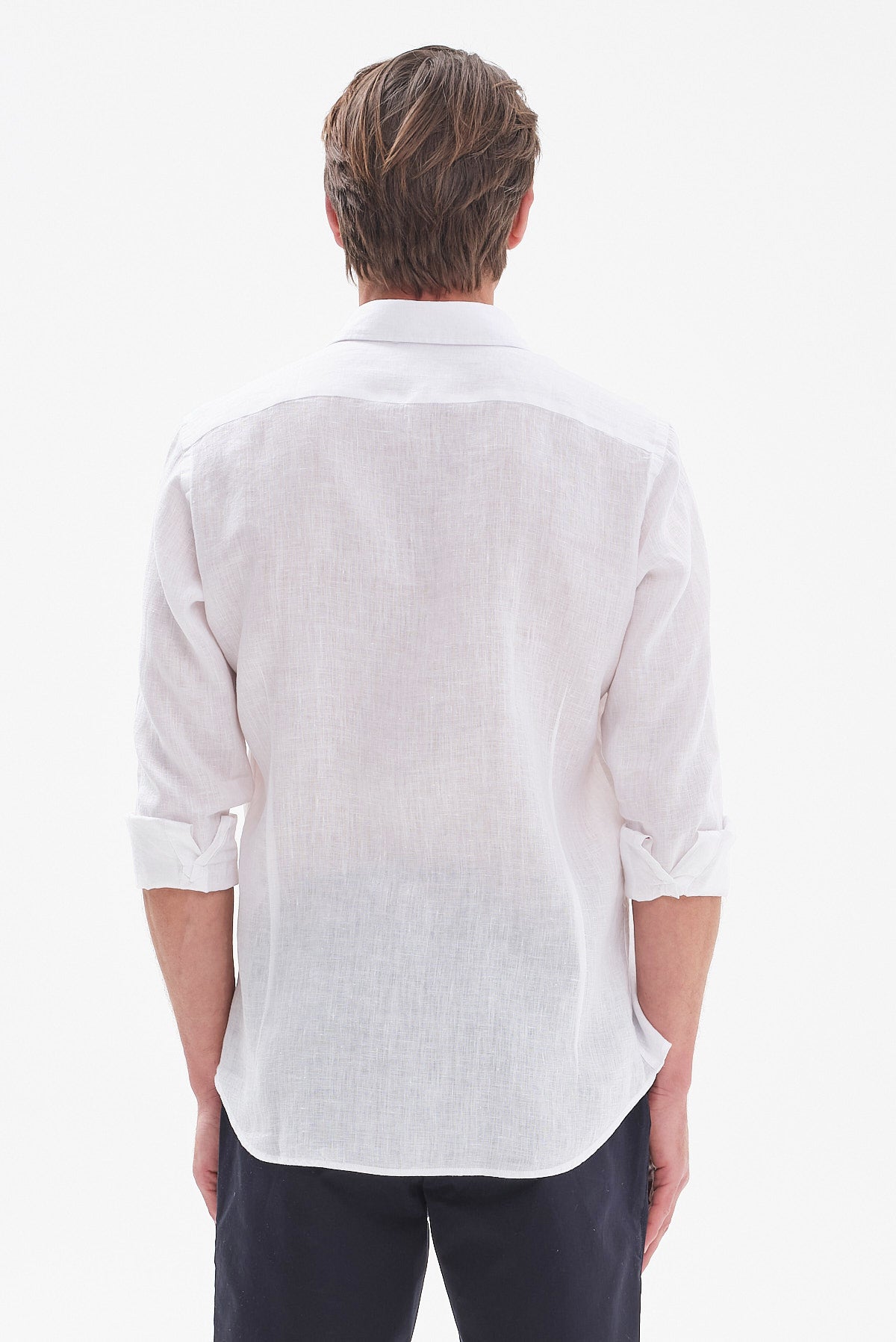 ΑΝΔΡΙΚΟ ΛΕΥΚΟ ΛΙΝΟ ΠΟΥΚΑΜΙΣΟ PORTOBELLO'S MODERN FIT ΜΕ REX ΓΙΑΚΑ