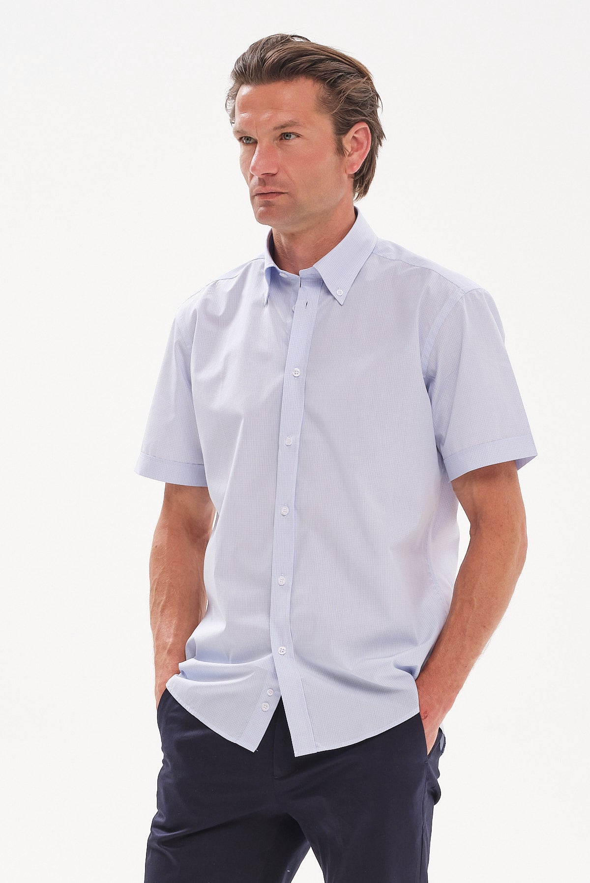 ΑΝΔΡΙΚΟ ΚΟΝΤΟΜΑΝΙΚΟ ΣΙΕΛ ΠΟΥΚΑΜΙΣΟ PORTOBELLO'S REGULAR FIT ΜΕ BUTTON DOWN ΓΙΑΚΑ