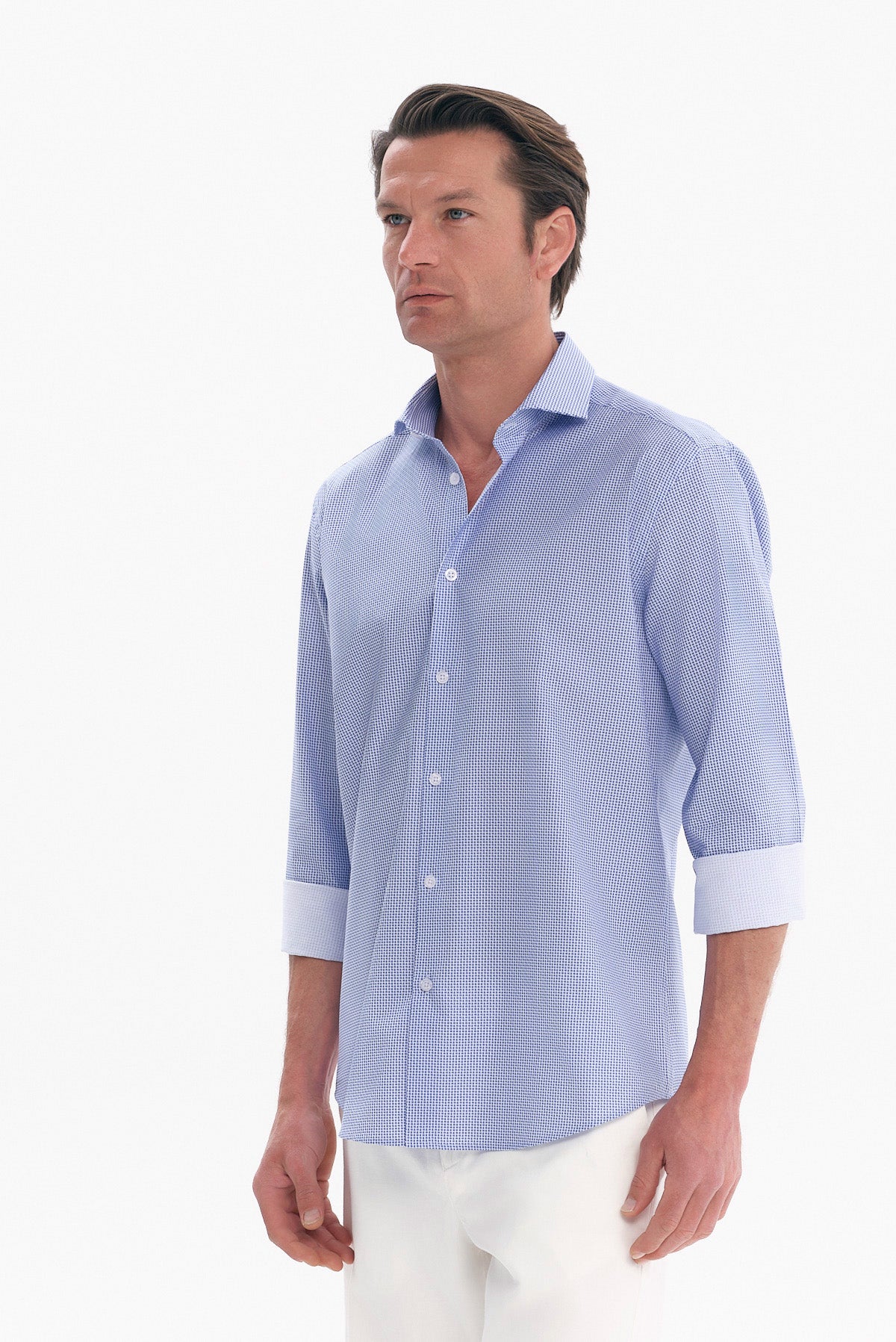 ΑΝΔΡΙΚΟ ΣΙΕΛ ΠΟΥΚΑΜΙΣΟ REGULAR FIT PORTOBELLO'S ΜΕ ΜΙΚΡΟΣΧΕΔΙΟ