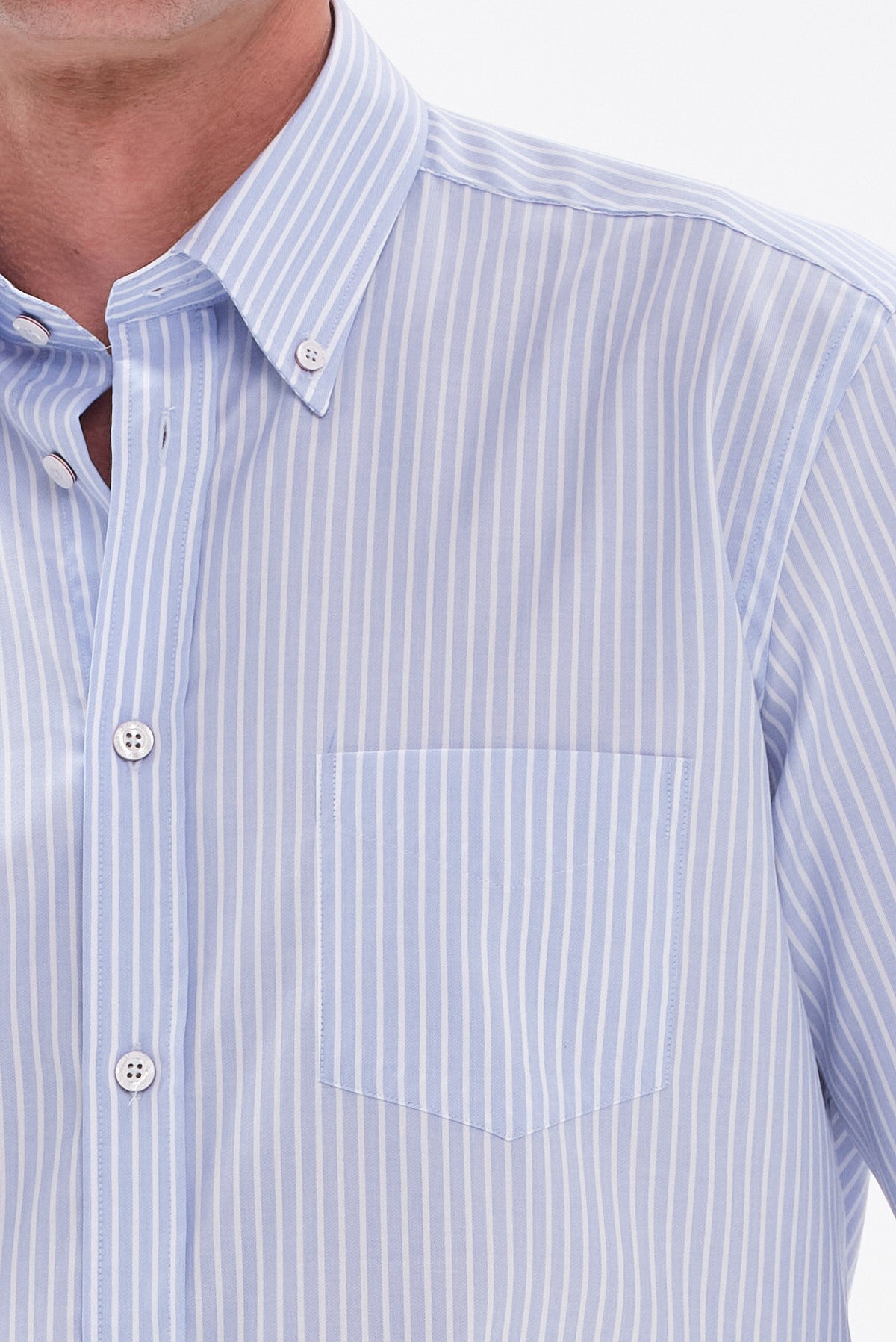 ΑΝΔΡΙΚΟ ΡΙΓΕ ΣΙΕΛ-ΛΕΥΚΟ ΠΟΥΚΑΜΙΣΟ PORTOBELLO'S REGULAR FIT ΜΕ BUTTON DOWN ΓΙΑΚΑ