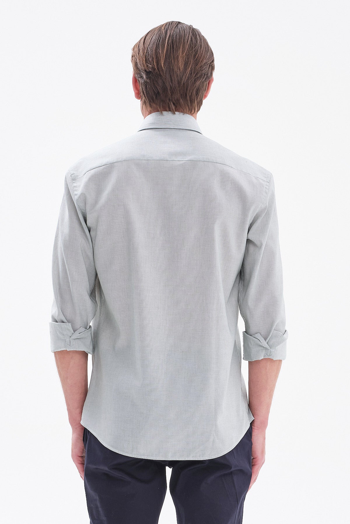 ΑΝΔΡΙΚΟ ΡΙΓΕ ΠΟΥΚΑΜΙΣΟ ΣΤΟ ΧΡΩΜΑ ΤΗΣ ΜΕΝΤΑΣ PORTOBELLO'S REGULAR FIT ΜΕ BUTTON DOWN ΓΙΑΚΑ