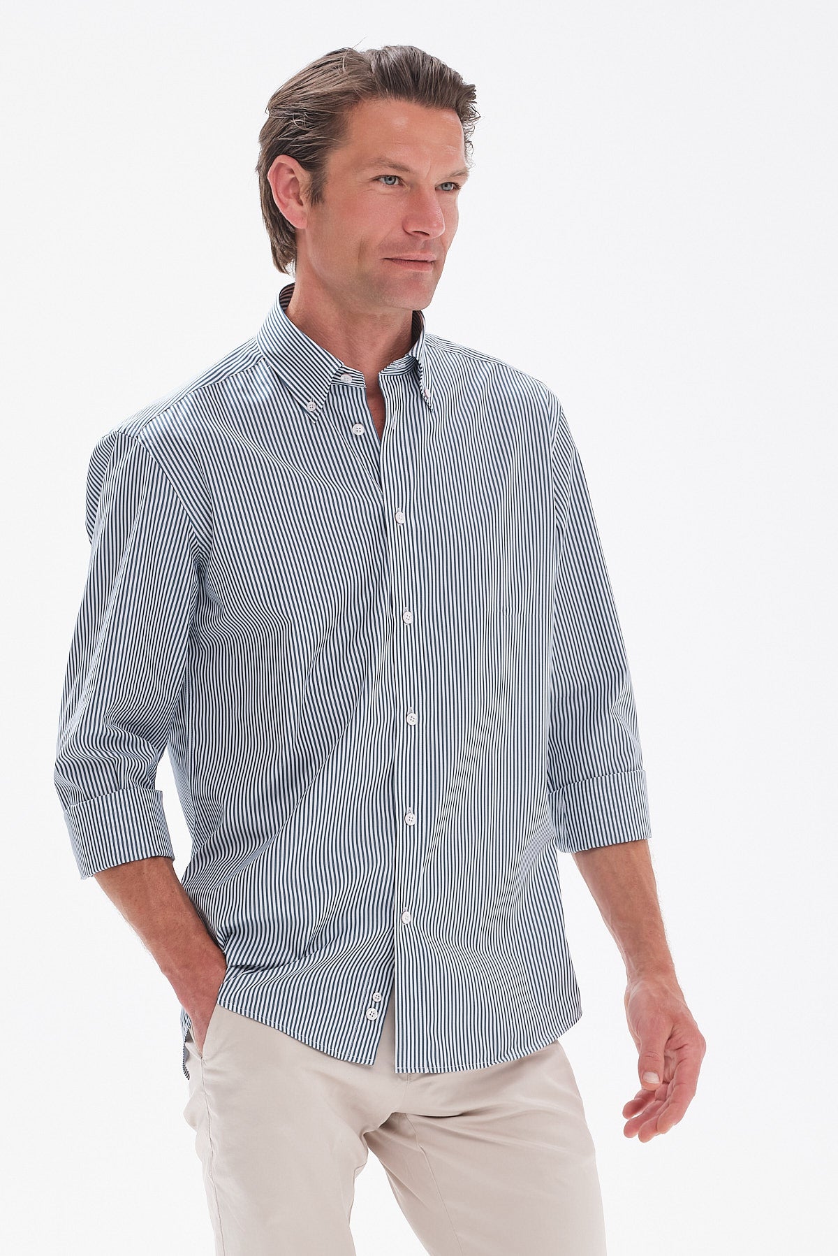 ΑΝΔΡΙΚΟ ΡΙΓΕ ΠΕΤΡΟΛ ΠΟΥΚΑΜΙΣΟ PORTOBELLO'S REGULAR FIT ΜΕ BUTTON DOWN ΓΙΑΚΑ