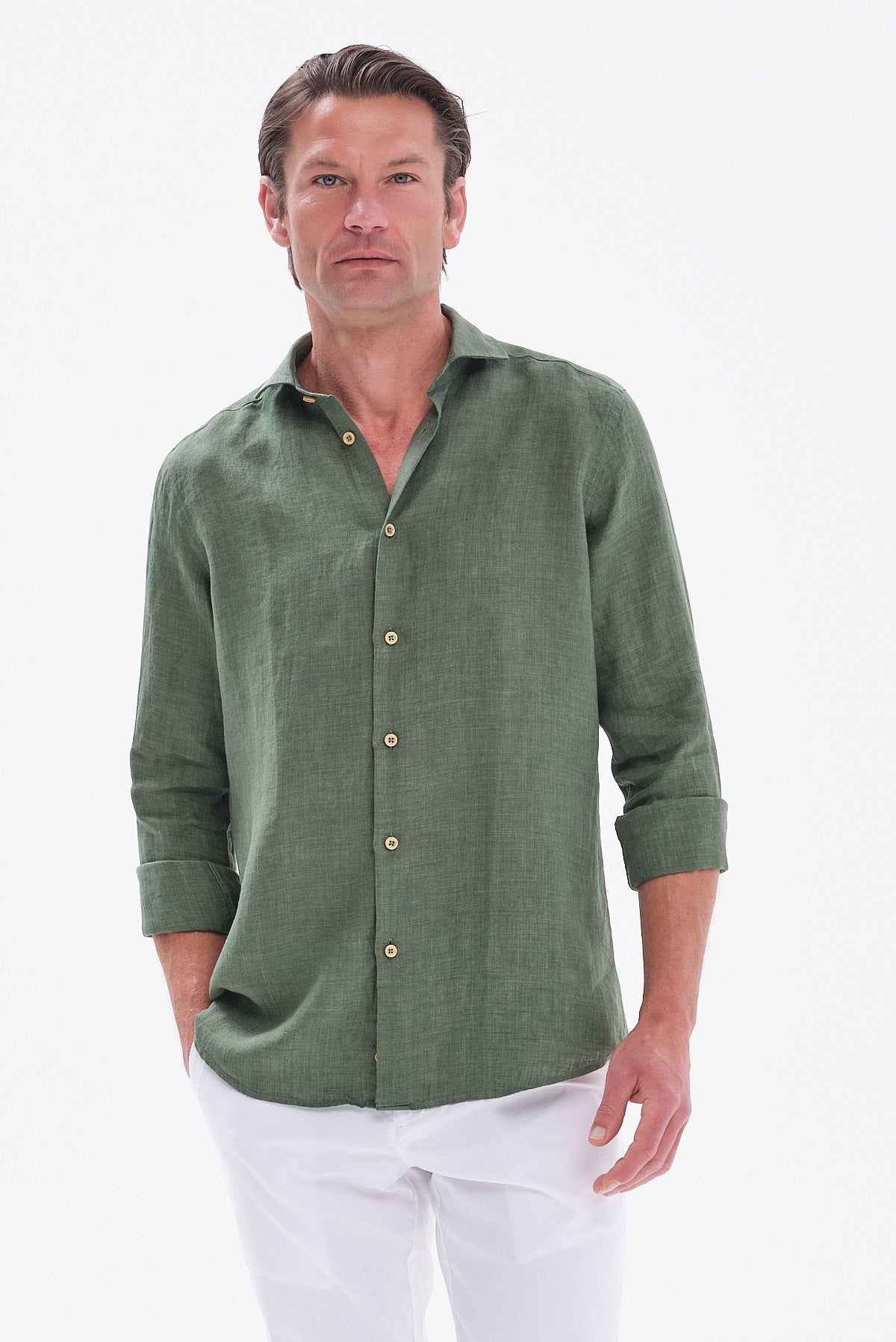 ΑΝΔΡΙΚΟ ΛΑΔΙ ΛΙΝΟ ΠΟΥΚΑΜΙΣΟ PORTOBELLO'S MODERN FIT ΜΕ REX ΓΙΑΚΑ