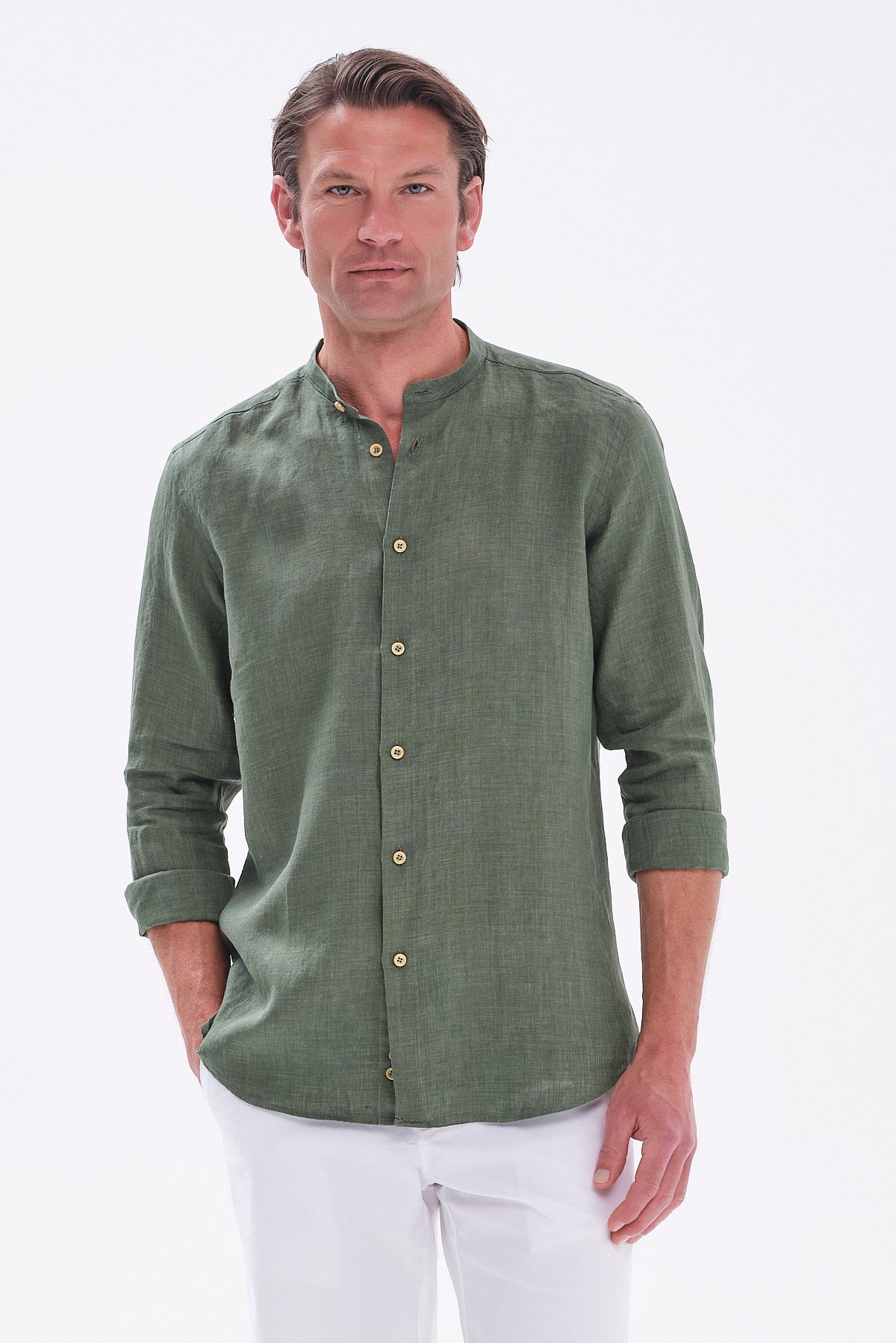 ΑΝΔΡΙΚΟ ΛΑΔΙ ΛΙΝΟ ΠΟΥΚΑΜΙΣΟ PORTOBELLO'S MODERN FIT ΜΕ MAO ΓΙΑΚΑ