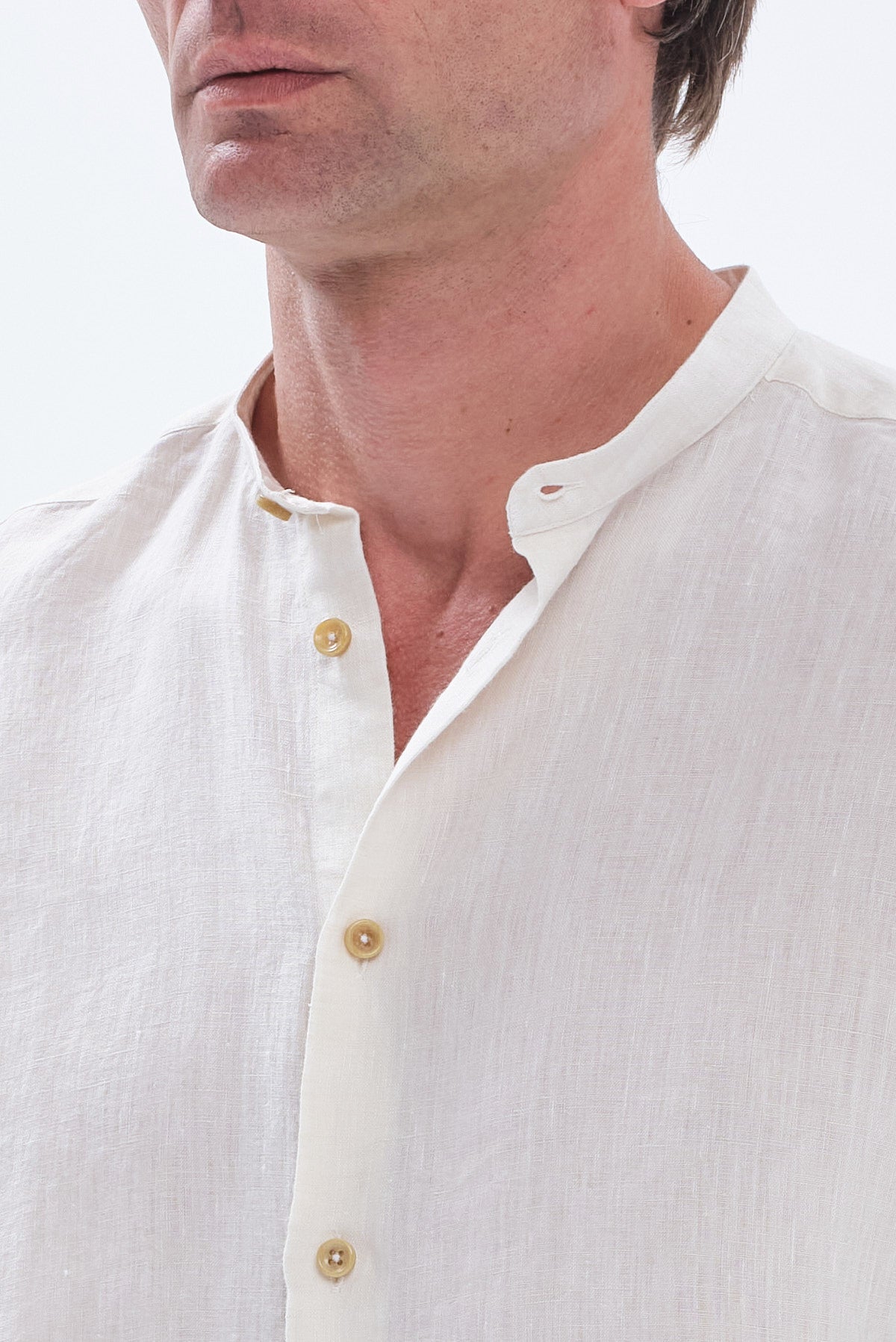 ΑΝΔΡΙΚΟ ΕΚΡΟΥ ΛΙΝΟ ΠΟΥΚΑΜΙΣΟ PORTOBELLO'S MODERN FIT ΜΕ MAO ΓΙΑΚΑ