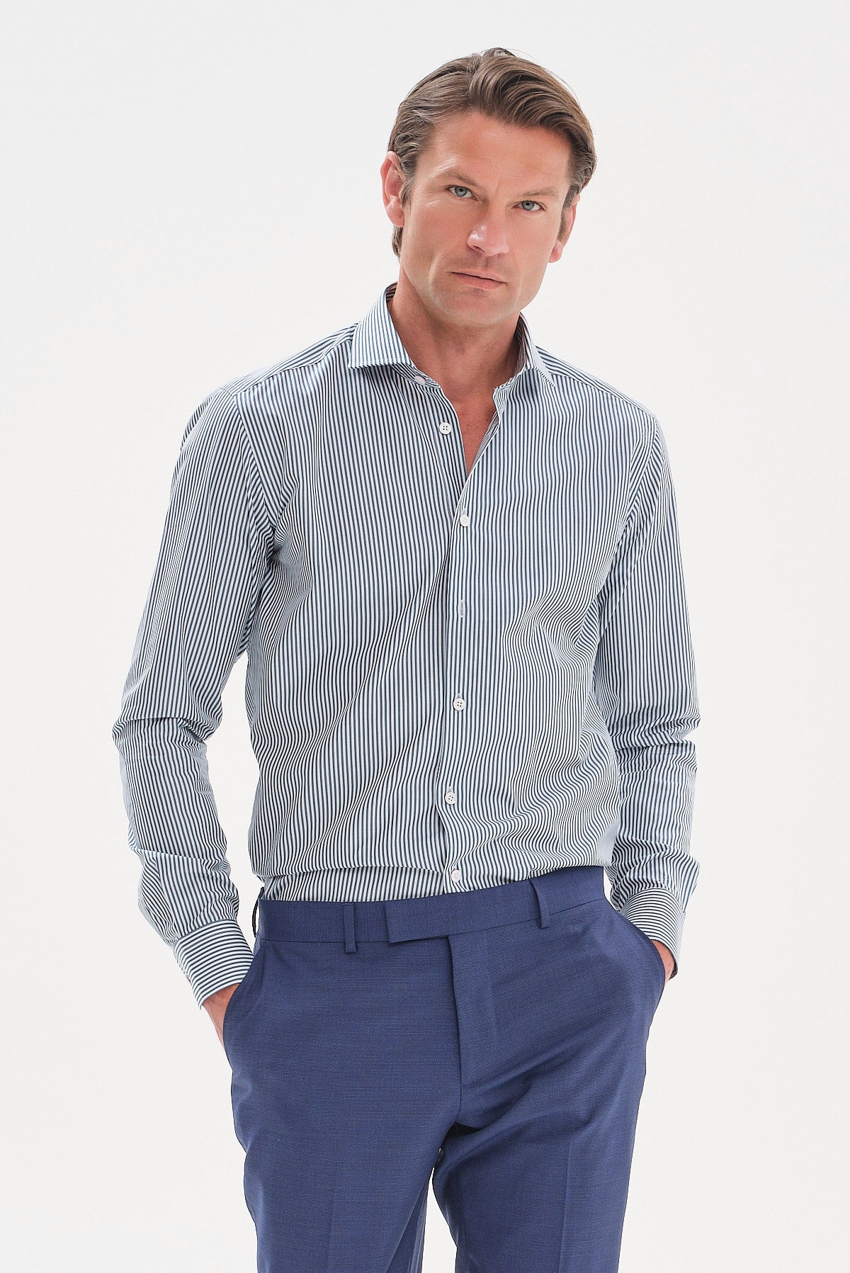 ΑΝΔΡΙΚΟ ΡΙΓΕ ΠΕΤΡΟΛ ΠΟΥΚΑΜΙΣΟ PORTOBELLO'S SLIM FIT ΜΕ REX ΓΙΑΚΑ