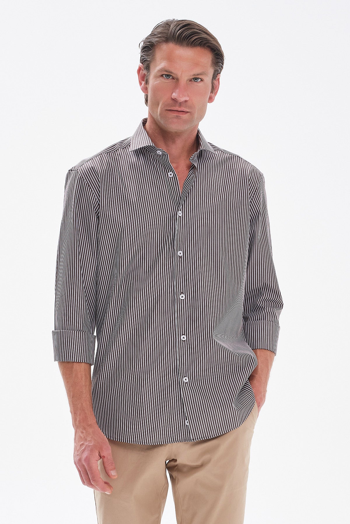 ΑΝΔΡΙΚΟ ΚΑΦΕ ΡΙΓΕ ΠΟΥΚΑΜΙΣΟ PORTOBELLO'S REGULAR FIT ΜΕ REX ΓΙΑΚΑ