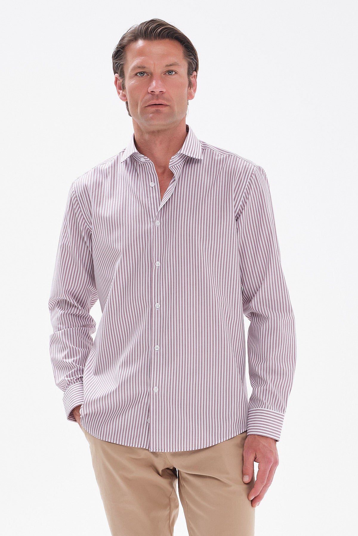 ΑΝΔΡΙΚΟ ΜΠΟΡΝΤΟ ΠΟΥΚΑΜΙΣΟ ΜΕ ΛΕΥΚΕΣ ΡΙΓΕΣ PORTOBELLO'S REGULAR FIT ΜΕ REX ΓΙΑΚΑ