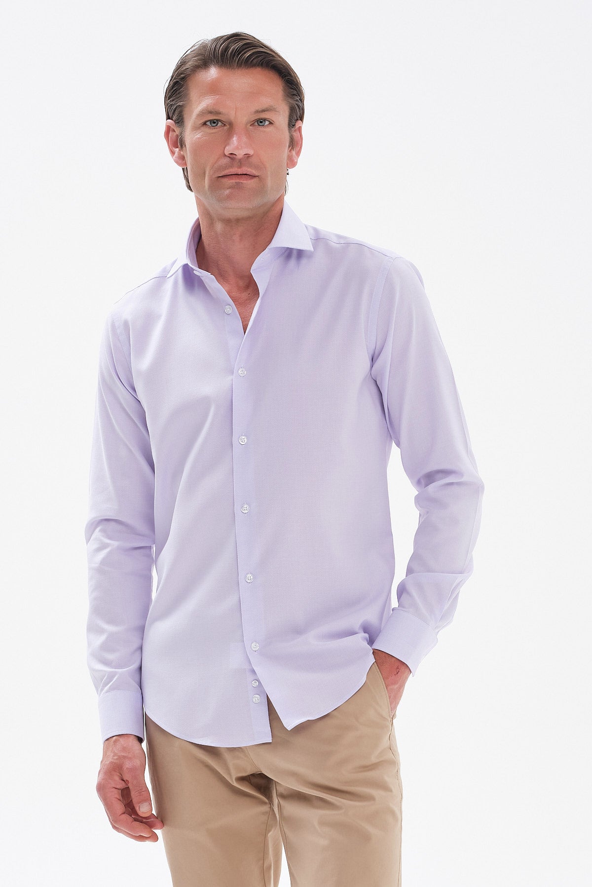 ΑΝΔΡΙΚΟ ΛΙΛΑ ΠΟΥΚΑΜΙΣΟ PORTOBELLO'S SLIM FIT ΜΕ REX ΓΙΑΚΑ