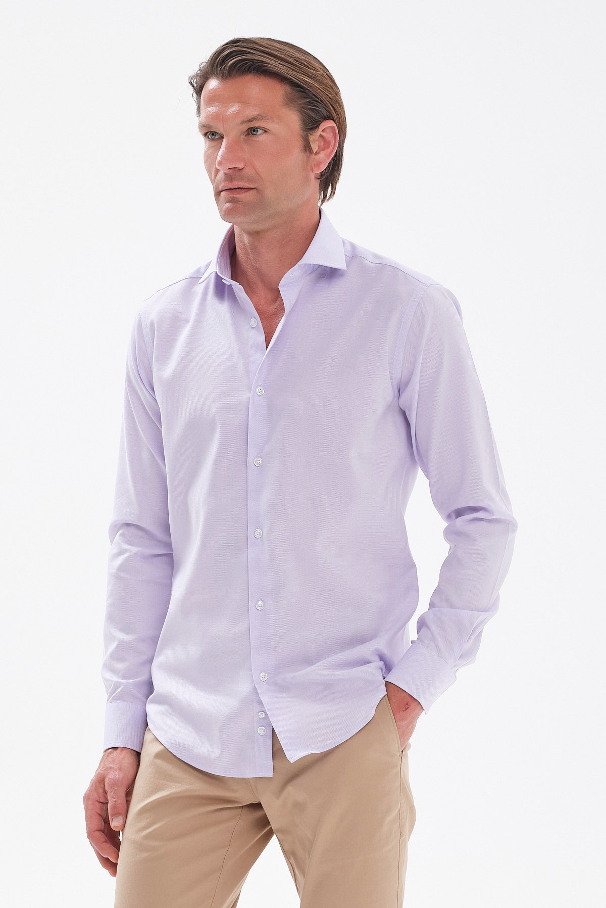 ΑΝΔΡΙΚΟ ΛΙΛΑ ΠΟΥΚΑΜΙΣΟ PORTOBELLO'S SLIM FIT ΜΕ REX ΓΙΑΚΑ