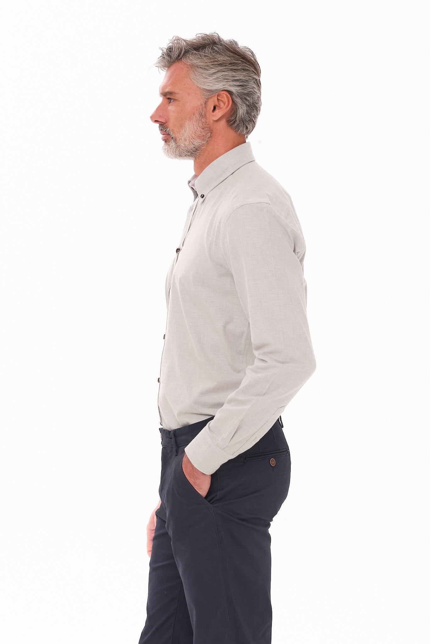 ΑΝΔΡΙΚΟ ΓΚΡΙ ΑΝΟΙΧΤΟ ΠΟΥΚΑΜΙΣΟ PORTOBELLO'S ME BUTTON DOWN ΓΙΑΚΑ REGULAR FIT