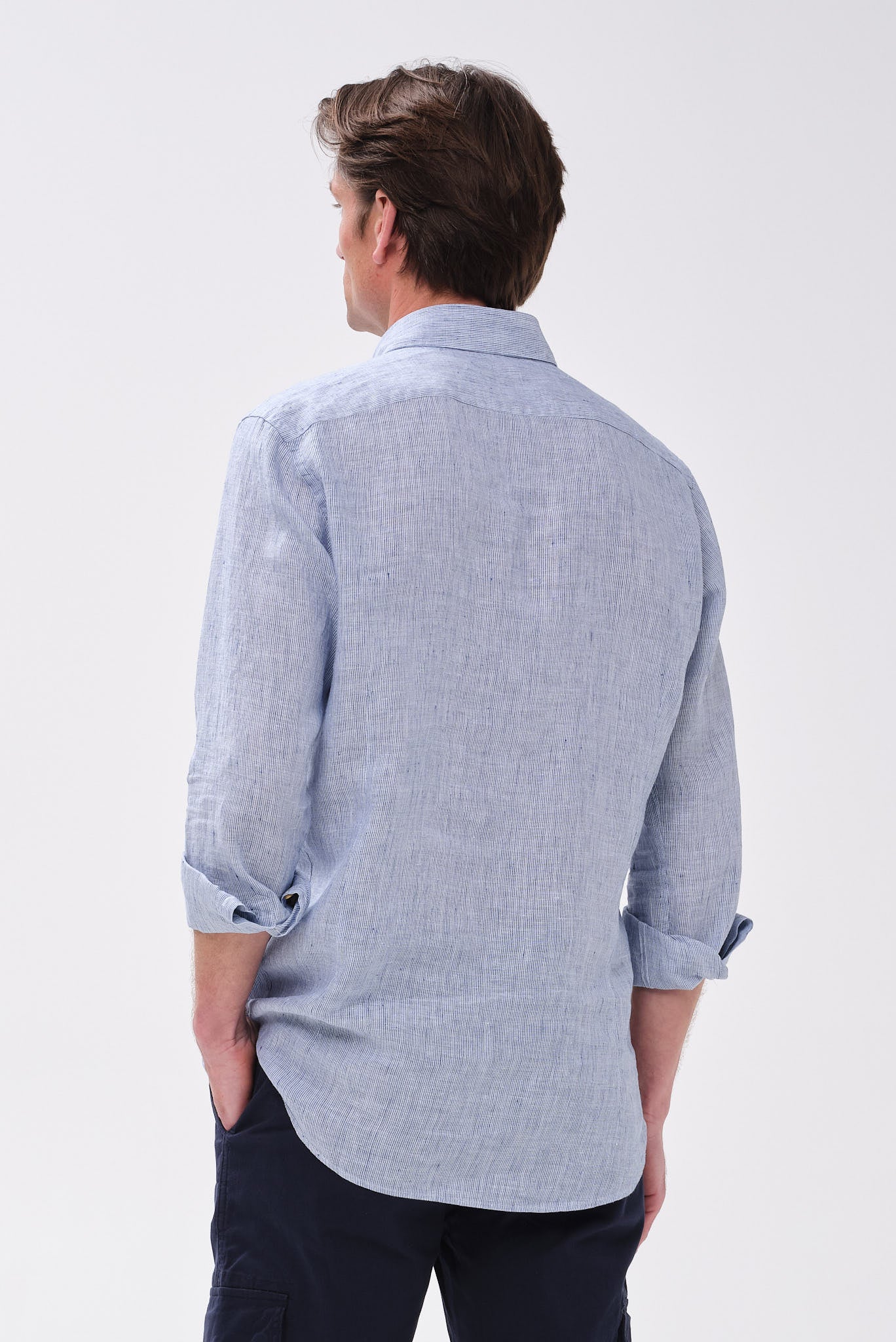 ΑΝΔΡΙΚΟ ΛΙΝΟ ΣΙΕΛ ΠΟΥΚΑΜΙΣΟ PORTOBELLO'S ME BUTTON DOWN ΓΙΑΚΑ MODERN FIT