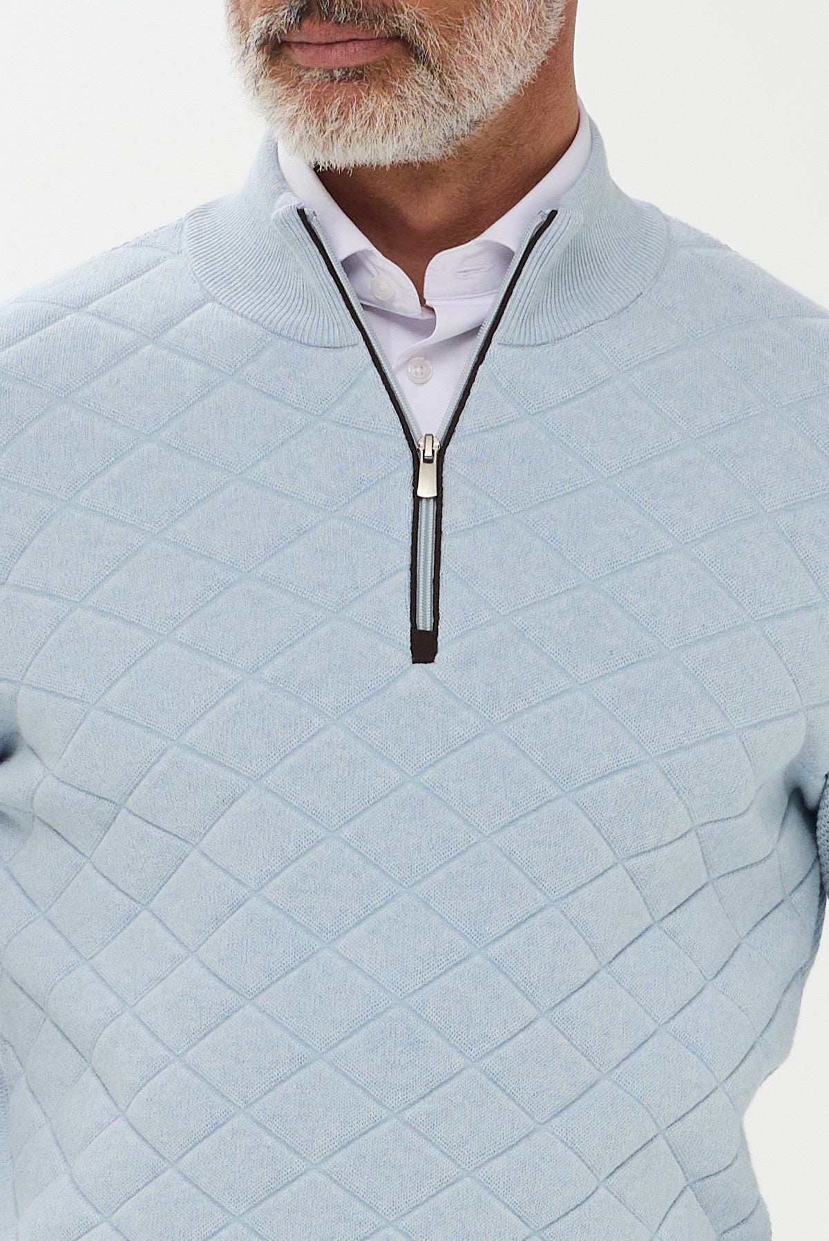 ΑΝΔΡΙΚΟ ΣΙΕΛ ΠΟΥΛΟΒΕΡ PORTOBELLO'S LUPETTO ZIP ΜΕ ΚΑΠΙΤΟΝΕ ΣΧΕΔΙΟ REGULAR FIT