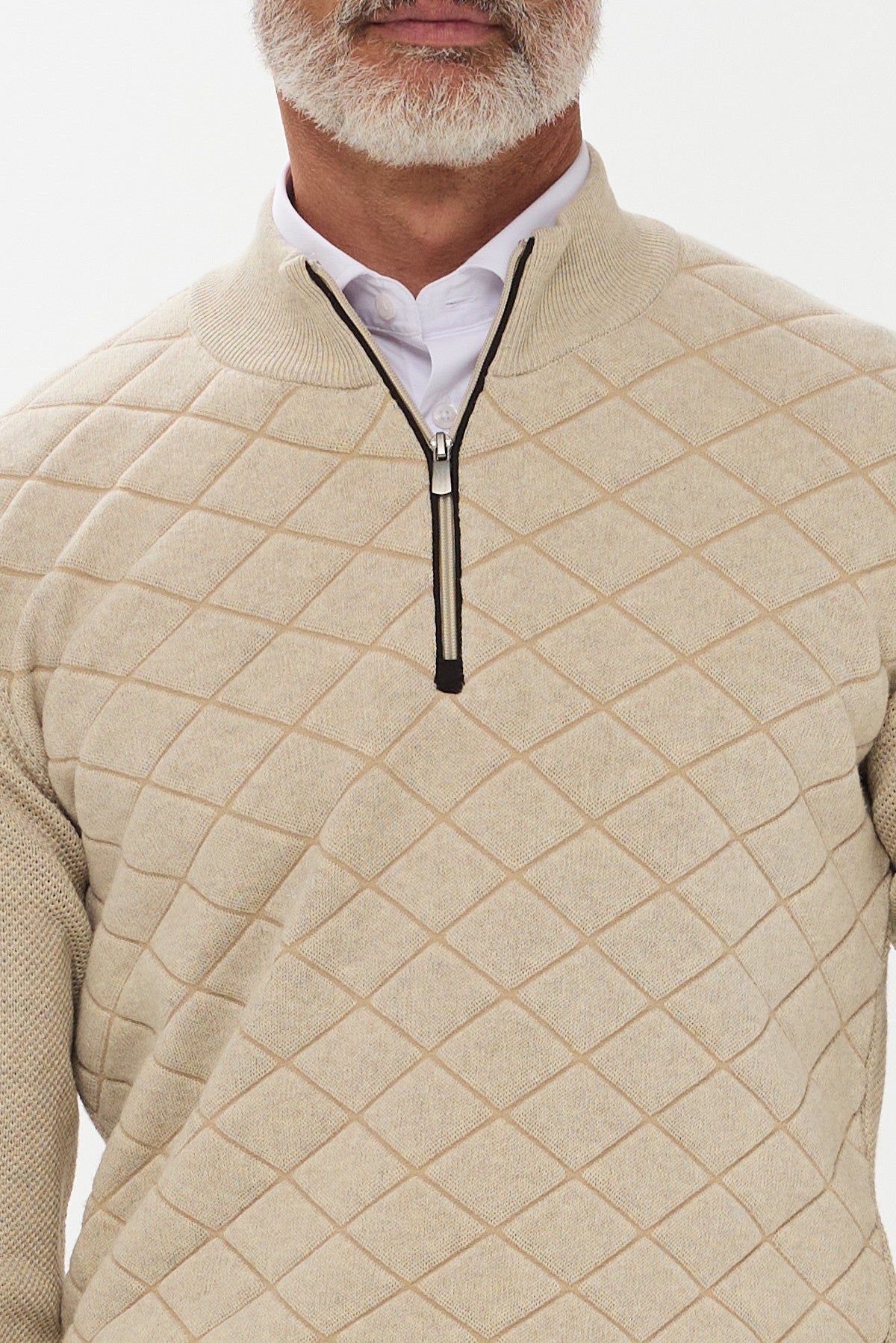 ΑΝΔΡΙΚΟ ΜΠΕΖ ΠΟΥΛΟΒΕΡ PORTOBELLO'S LUPETTO ZIP ΜΕ ΚΑΠΙΤΟΝΕ ΣΧΕΔΙΟ REGULAR FIT