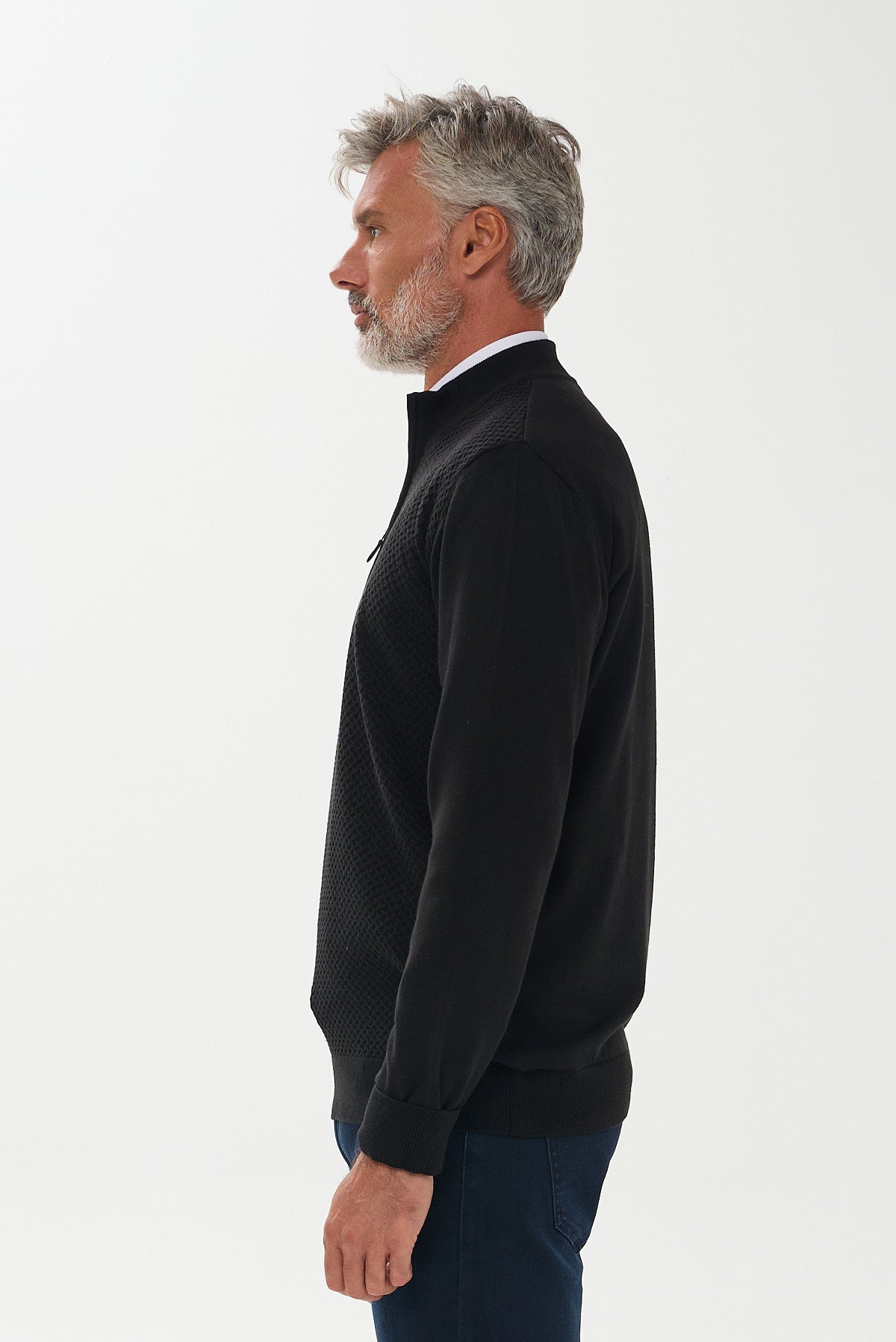 ΑΝΔΡΙΚΟ ΜΑΥΡΟ LUPETTO ZIP LES GENT'S ΜΕ ΟΡΑΤΗ ΠΛΕΞΗ