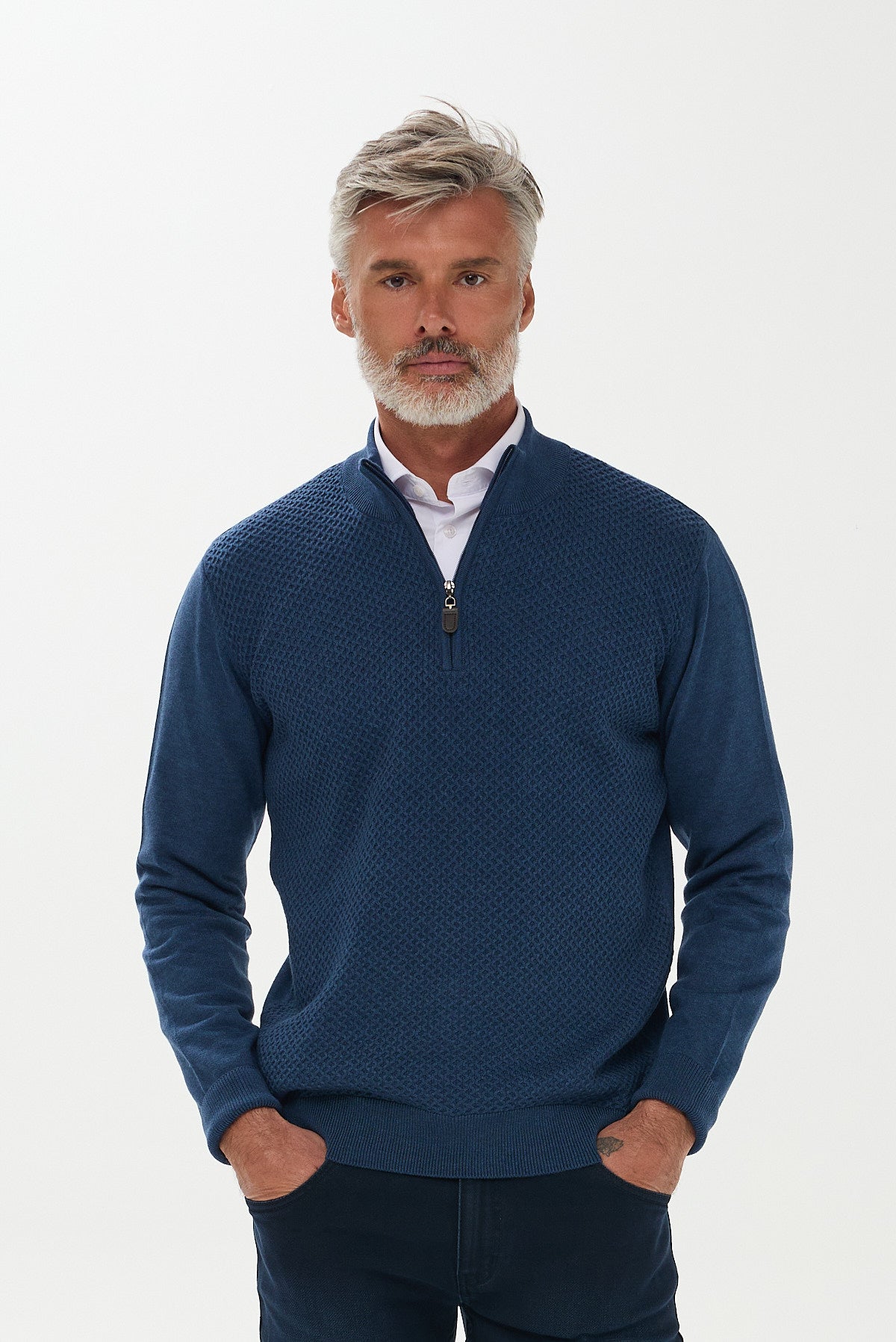 ΑΝΔΡΙΚΟ LUPETTO ZIP LES GENT'S ΣΕ ΧΡΩΜΑ ΙΝΤΙΓΚΟ ΜΕ ΟΡΑΤΗ ΠΛΕΞΗ