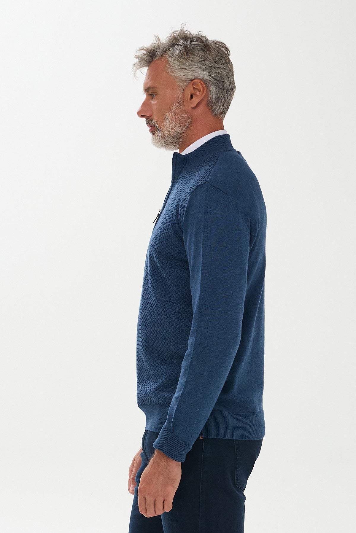 ΑΝΔΡΙΚΟ LUPETTO ZIP LES GENT'S ΣΕ ΧΡΩΜΑ ΙΝΤΙΓΚΟ ΜΕ ΟΡΑΤΗ ΠΛΕΞΗ