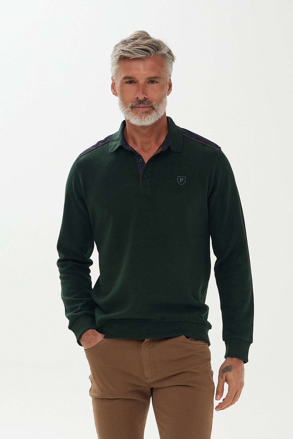 ΑΝΔΡΙΚΟ ΛΑΔΙ ΜΑΚΡΥΜΑΝΙΚΟ POLO PORTOBELLO'S ΜΕ ΛΕΠΤΟΜΕΡΕΙΕΣ REGULAR FIT