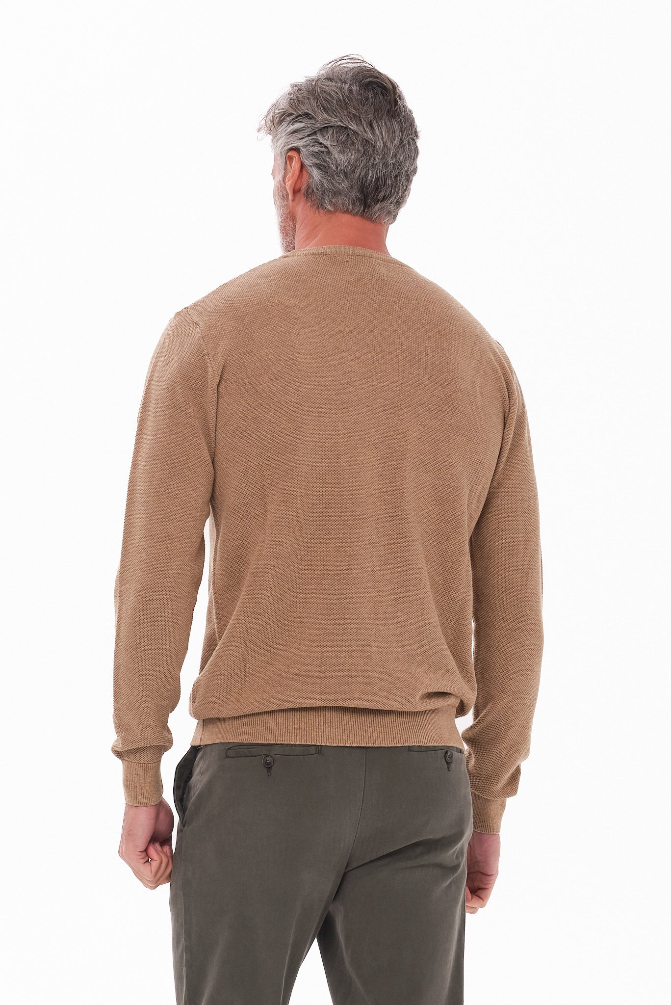 ΑΝΔΡΙΚΟ ΜΠΕΖ ΣΚΟΥΡΟ ΠΟΥΛΟΒΕΡ LES GENT'S ΜΕ ΛΑΙΜΟΚΟΨΗ ΚΑΙ ΜΙΚΡΟΣΧΕΔΙΟ REGULAR FIT