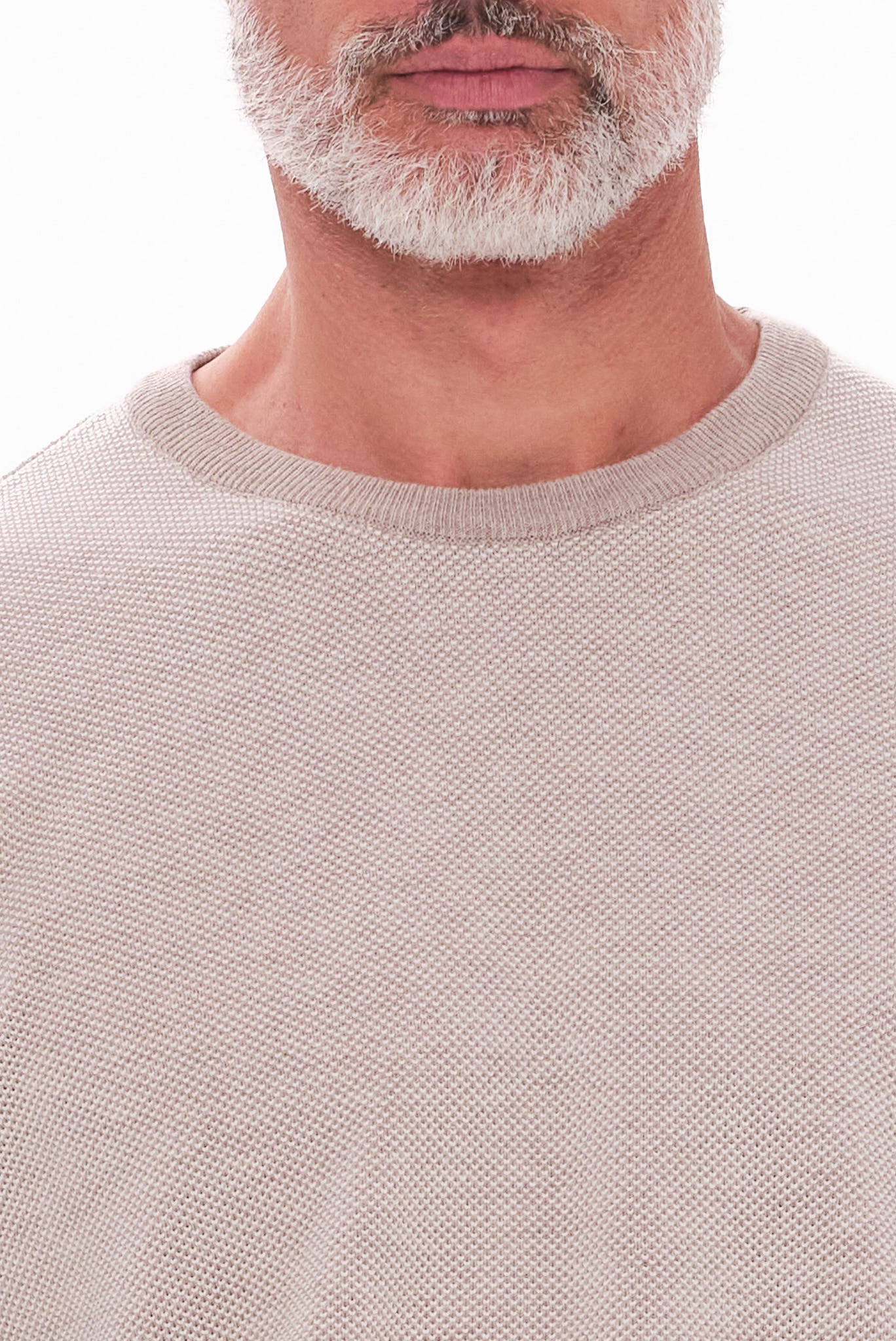 ΑΝΔΡΙΚΟ ΜΠΕΖ ΑΝΟΙΧΤΟ ΠΟΥΛΟΒΕΡ LES GENT'S ΜΕ ΛΑΙΜΟΚΟΨΗ ΚΑΙ ΜΙΚΡΟΣΧΕΔΙΟ REGULAR FIT