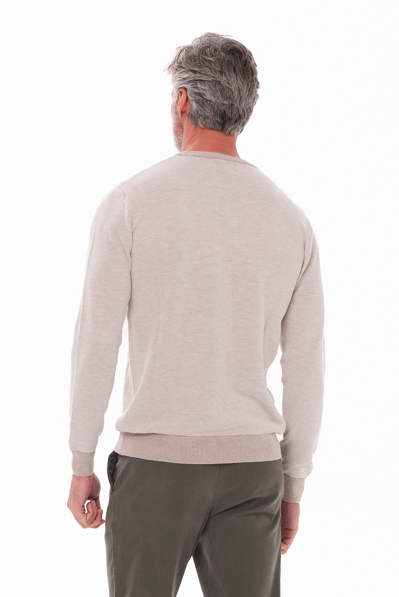 ΑΝΔΡΙΚΟ ΜΠΕΖ ΑΝΟΙΧΤΟ ΠΟΥΛΟΒΕΡ LES GENT'S ΜΕ ΛΑΙΜΟΚΟΨΗ ΚΑΙ ΜΙΚΡΟΣΧΕΔΙΟ REGULAR FIT