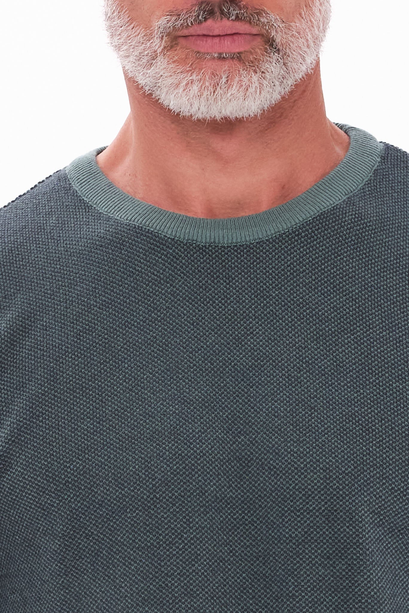 ΑΝΔΡΙΚΟ ΠΡΑΣΙΝΟ ΠΟΥΛΟΒΕΡ LES GENT'S ΜΕ ΛΑΙΜΟΚΟΨΗ ΚΑΙ ΜΙΚΡΟΣΧΕΔΙΟ REGULAR FIT