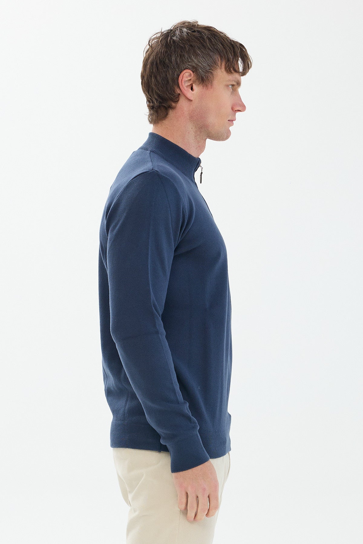 ΑΝΔΡΙΚΟ ΠΟΥΛΟΒΕΡ LUPETTO ZIP PORTOBELLO'S ΣΕ ΧΡΩΜΑ ΙΝΤΙΓΚΟ REGULAR FIT