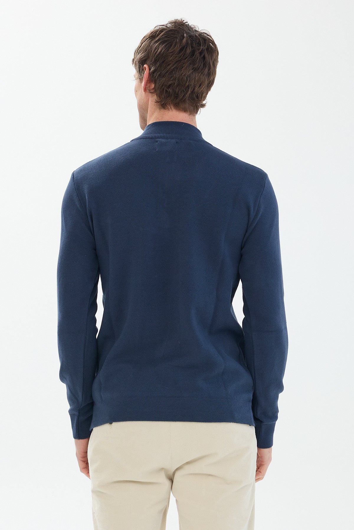 ΑΝΔΡΙΚΟ ΠΟΥΛΟΒΕΡ LUPETTO ZIP PORTOBELLO'S ΣΕ ΧΡΩΜΑ ΙΝΤΙΓΚΟ REGULAR FIT