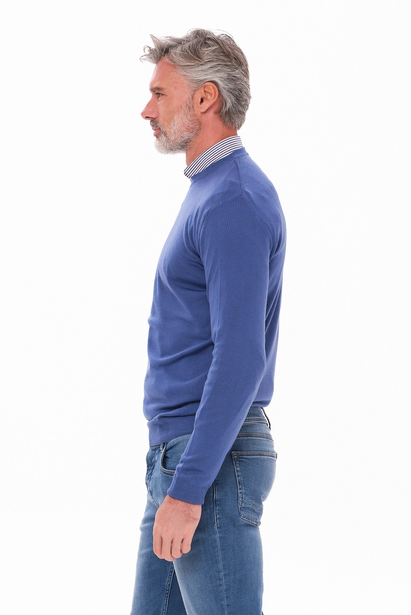 ΑΝΔΡΙΚΟ ΡΑΦ ΜΑΛΛΙΝΟ ΠΟΥΛΟΒΕΡ PORTOBELLO'S ΜΕ ΛΑΙΜΟΚΟΨΗ REGULAR FIT