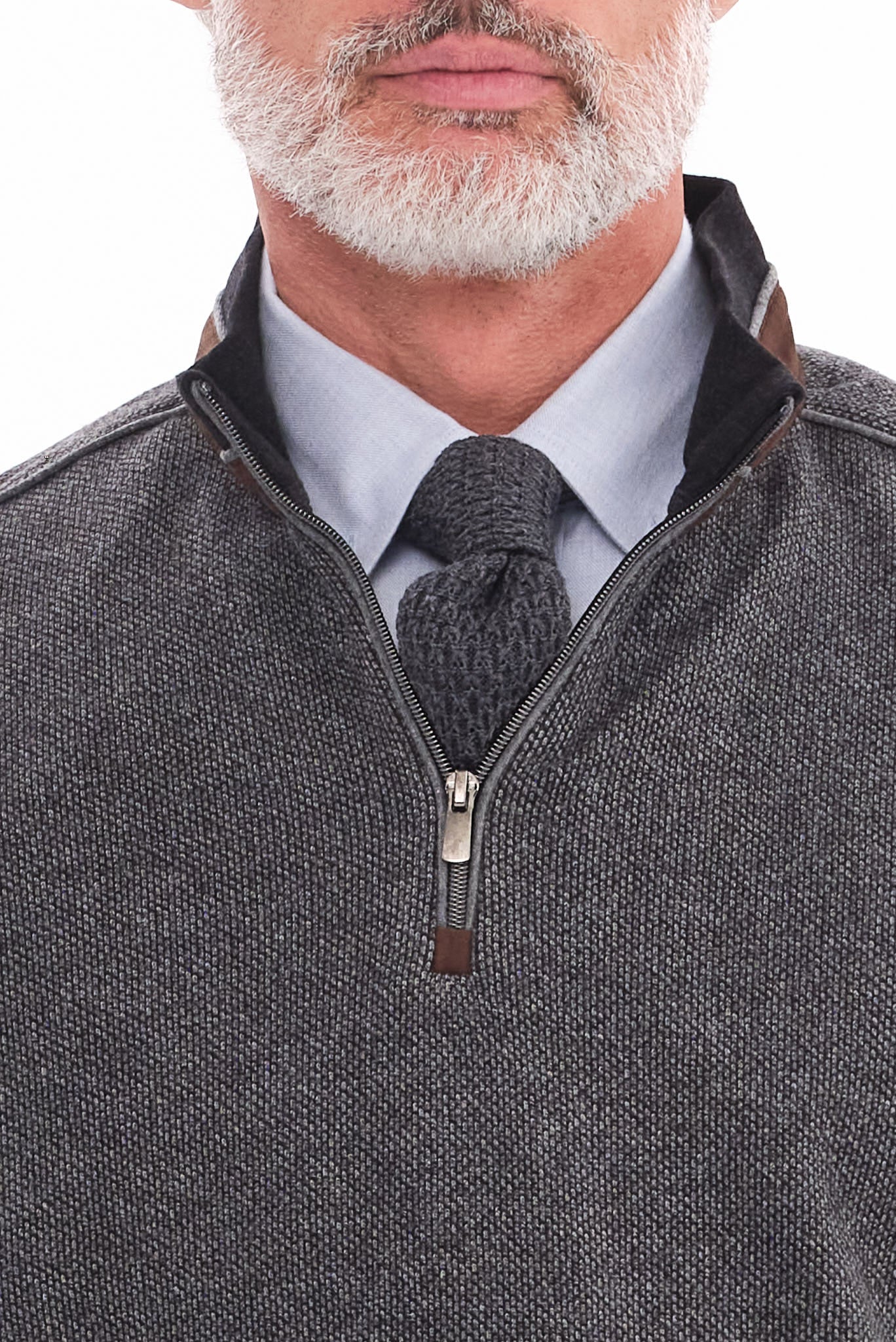 ΑΝΔΡΙΚΟ ΠΟΥΛΟΒΕΡ LUPETTO ZIP PORTOBELLO'S ΣΤΟ ΧΡΩΜΑ ΤΟΥ ΓΡΑΦΙΤΗ REGULAR FIT