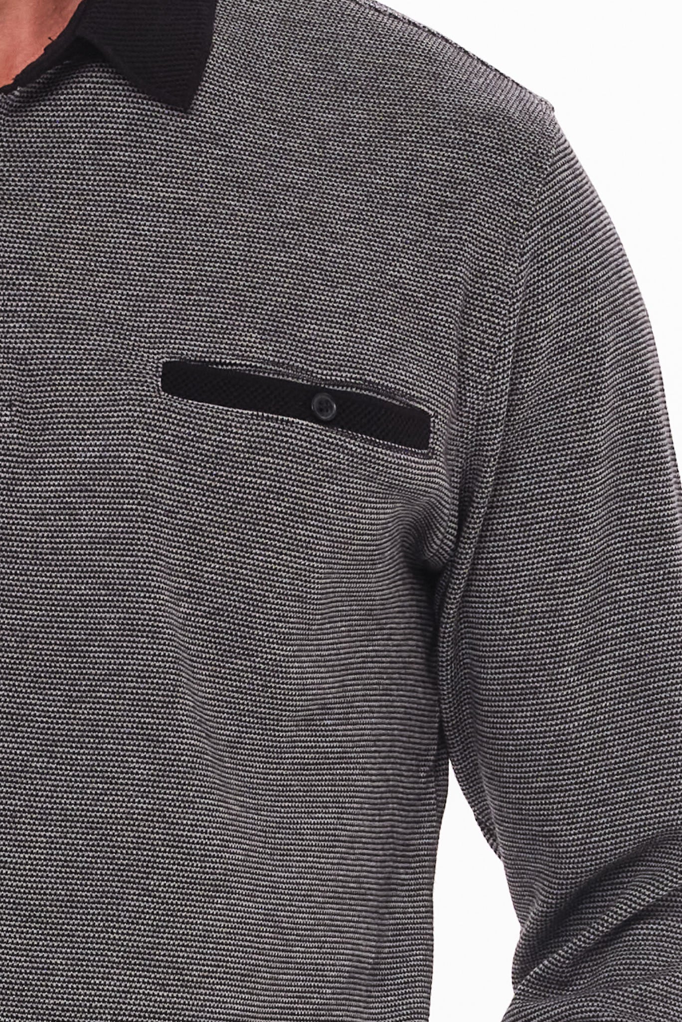 ΑΝΔΡΙΚΟ ΣΚΟΥΡΟ ΓΚΡΙ POLO ΜΑΚΡΥΜΑΝΙΚΟ PORTOBELLO'S REGULAR FIT