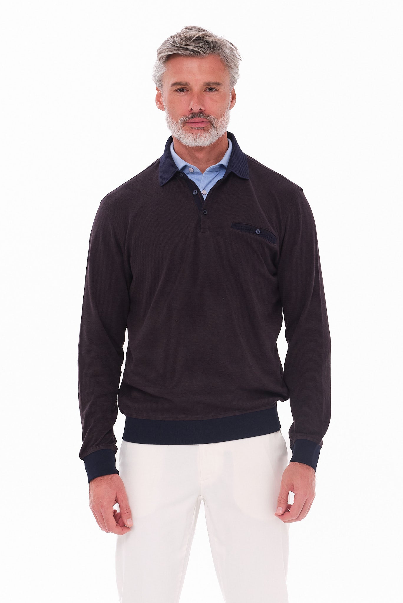 ΑΝΔΡΙΚΟ ΚΑΦΕ POLO ΜΑΚΡΥΜΑΝΙΚΟ PORTOBELLO'S REGULAR FIT