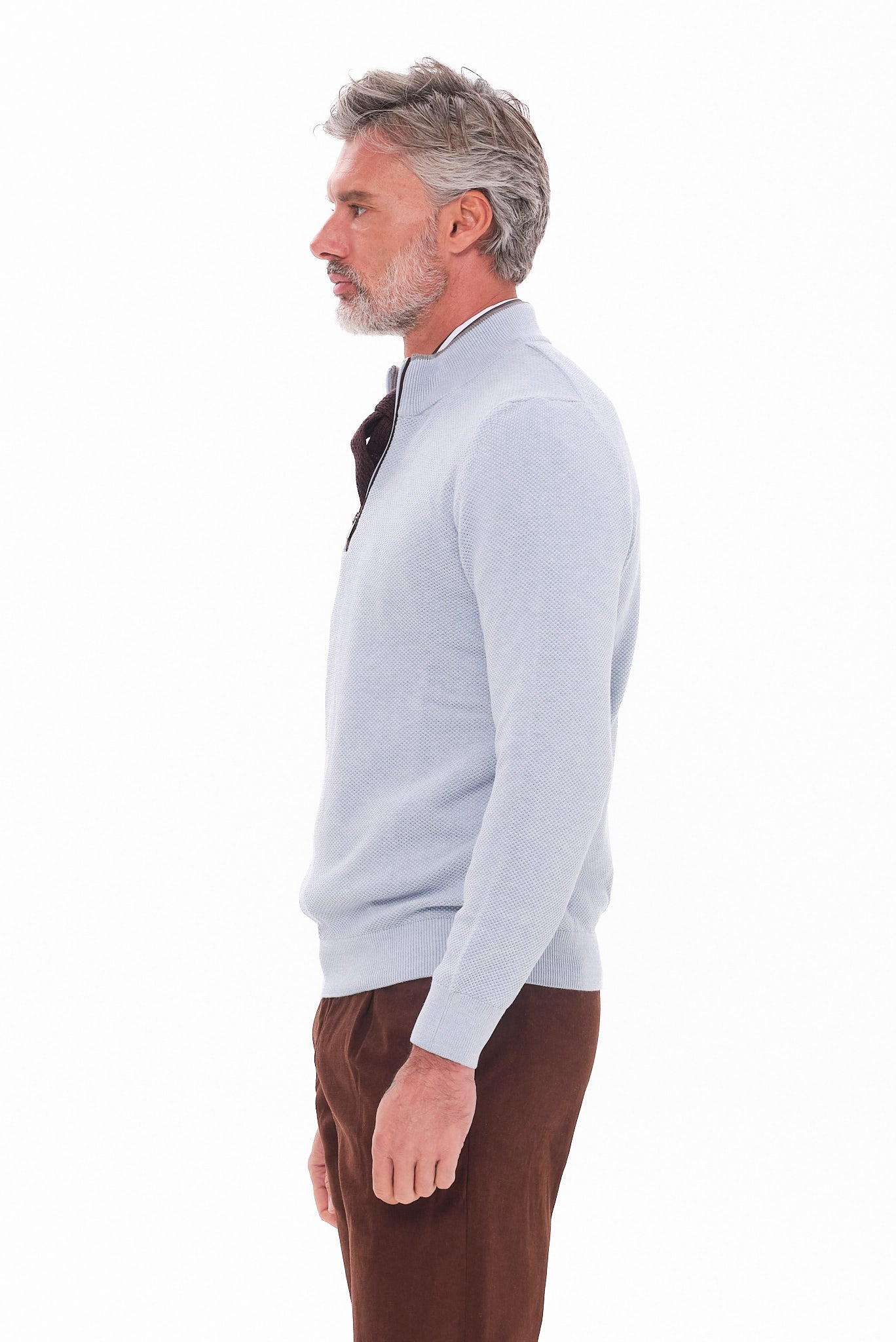 ΑΝΔΡΙΚΟ ΠΟΥΛΟΒΕΡ LUPETTO ZIP PORTOBELLO'S ΣΕ ΣΙΕΛ ΧΡΩΜΑ REGULAR FIT
