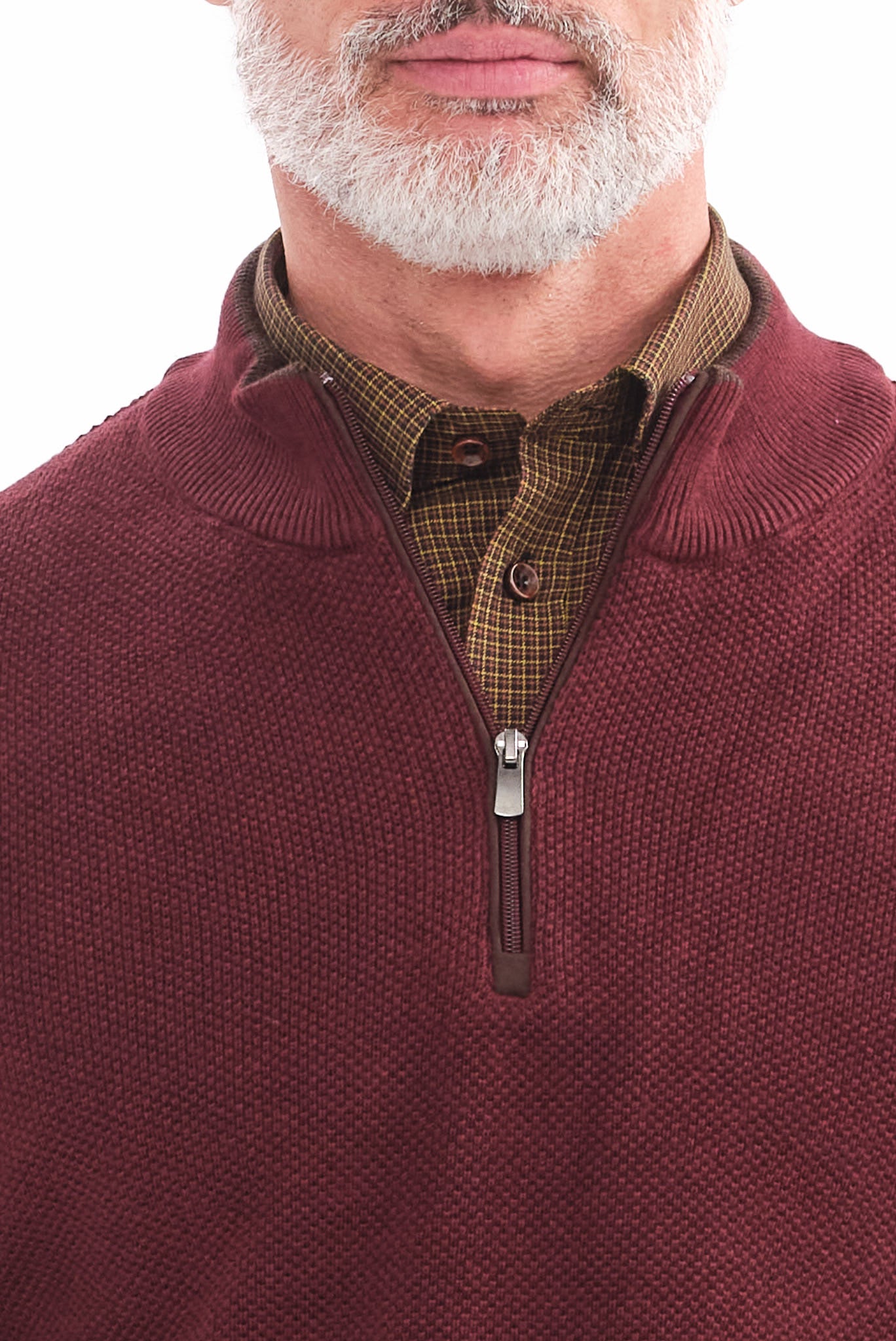 ΑΝΔΡΙΚΟ ΠΟΥΛΟΒΕΡ LUPETTO ZIP PORTOBELLO'S ΣΕ ΜΠΟΡΝΤΟ ΧΡΩΜΑ REGULAR FIT