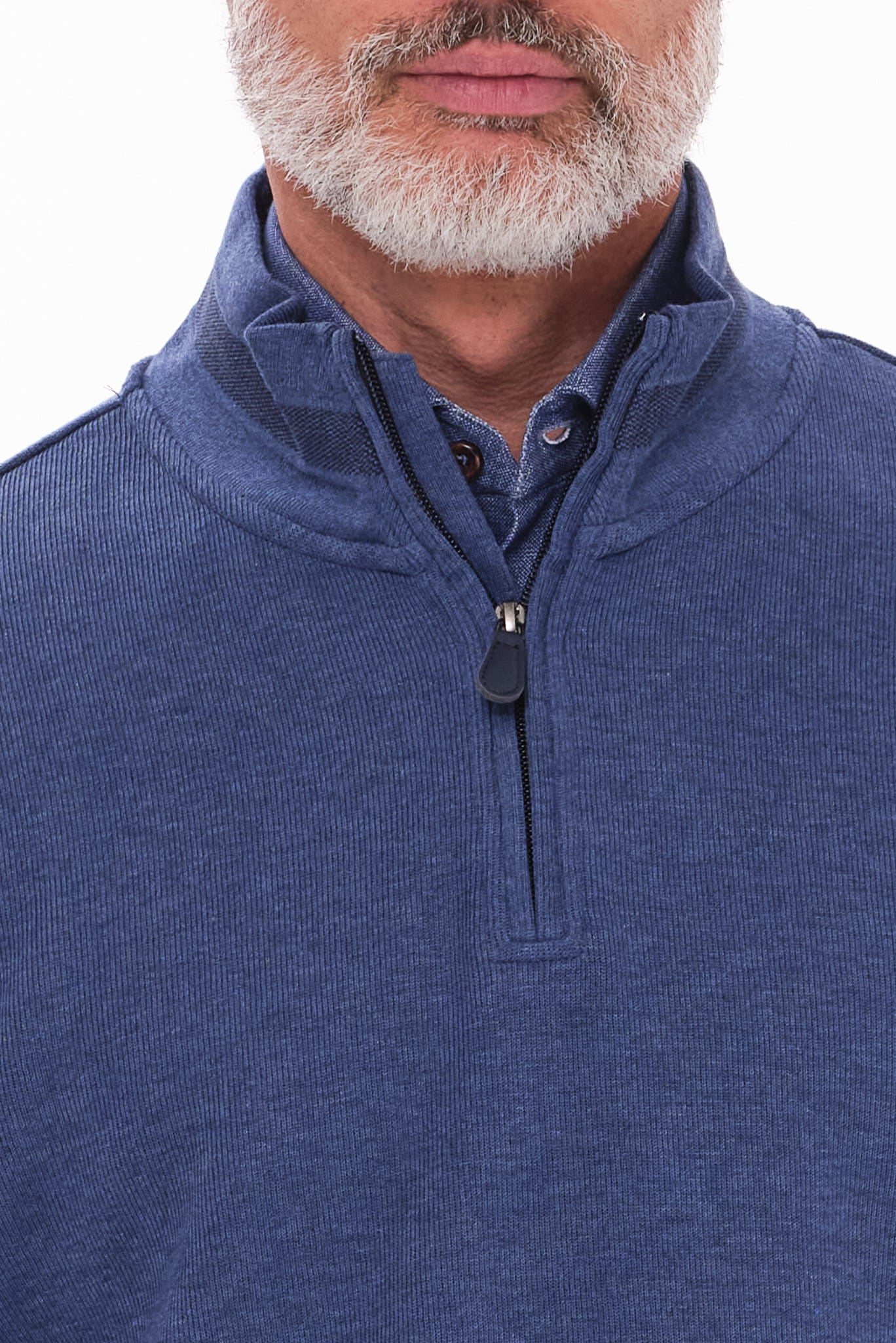 ΑΝΔΡΙΚΟ ΠΟΥΛΟΒΕΡ LUPETTO ZIP PORTOBELLO'S ΣΕ ΧΡΩΜΑ INDIGO REGULAR FIT