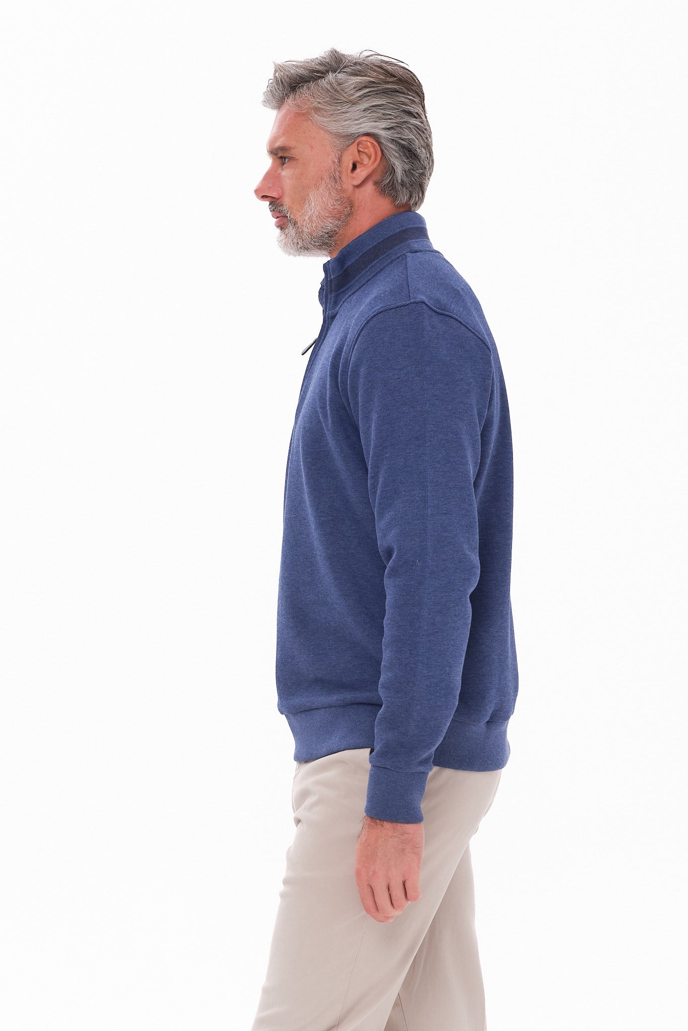 ΑΝΔΡΙΚΟ ΠΟΥΛΟΒΕΡ LUPETTO ZIP PORTOBELLO'S ΣΕ ΧΡΩΜΑ INDIGO REGULAR FIT