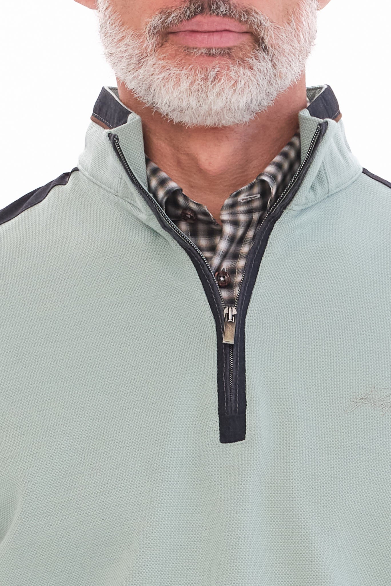 ΑΝΔΡΙΚΟ ΠΟΥΛΟΒΕΡ LUPETTO ZIP ΣΕ ΧΡΩΜΑ ΜΕΝΤΑ PORTOBELLO'S REGULAR FIT