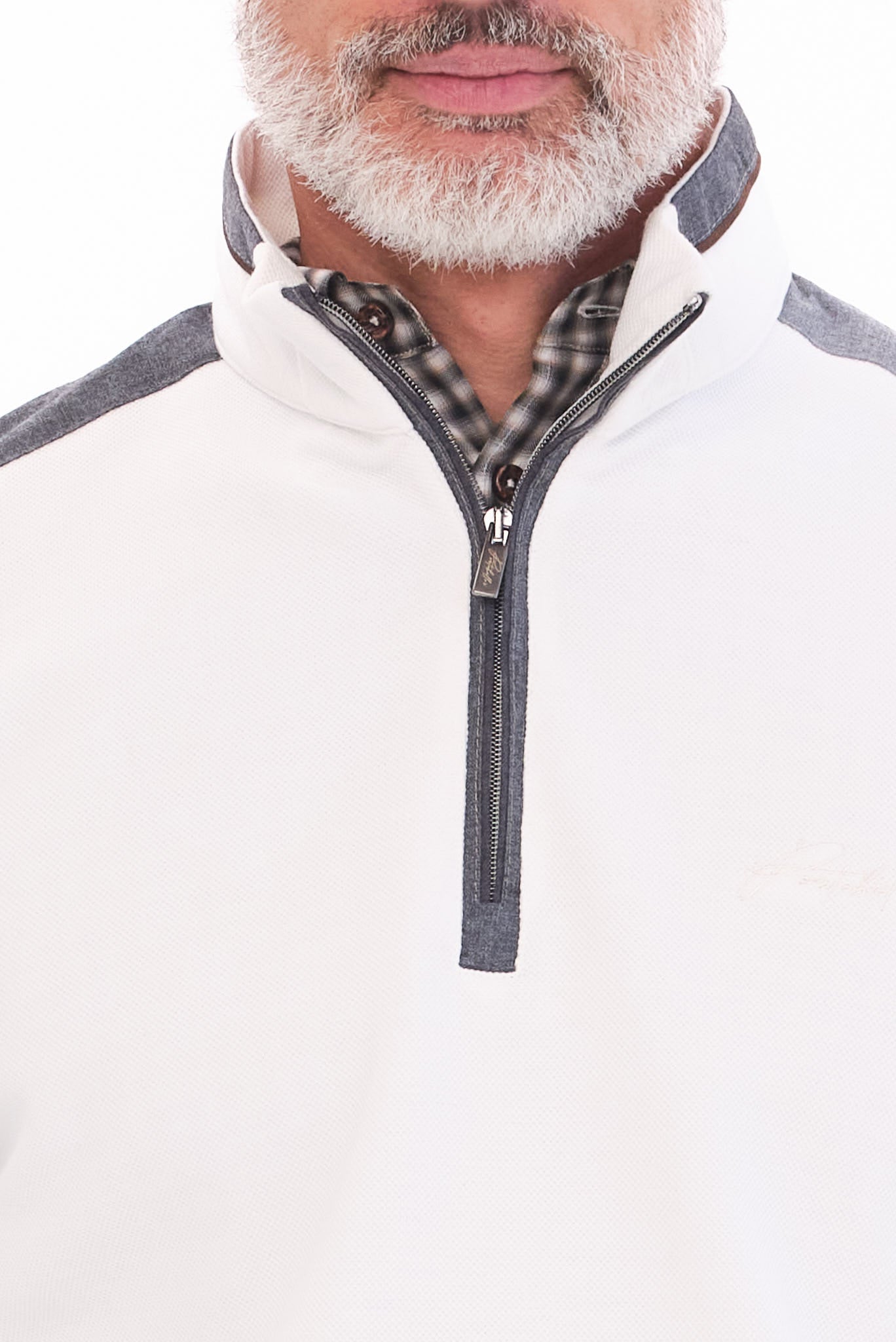 ΑΝΔΡΙΚΟ ΛΕΥΚΟ ΠΟΥΛΟΒΕΡ LUPETTO ZIP PORTOBELLO'S REGULAR FIT