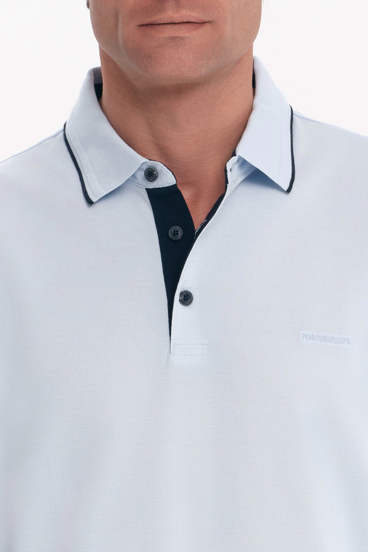 ΑΝΔΡΙΚΟ ΣΙΕΛ ΜΑΚΡΥΜΑΝΙΚΟ POLO REGULAR FIT COTTON PIMA PORTOBELLO'S