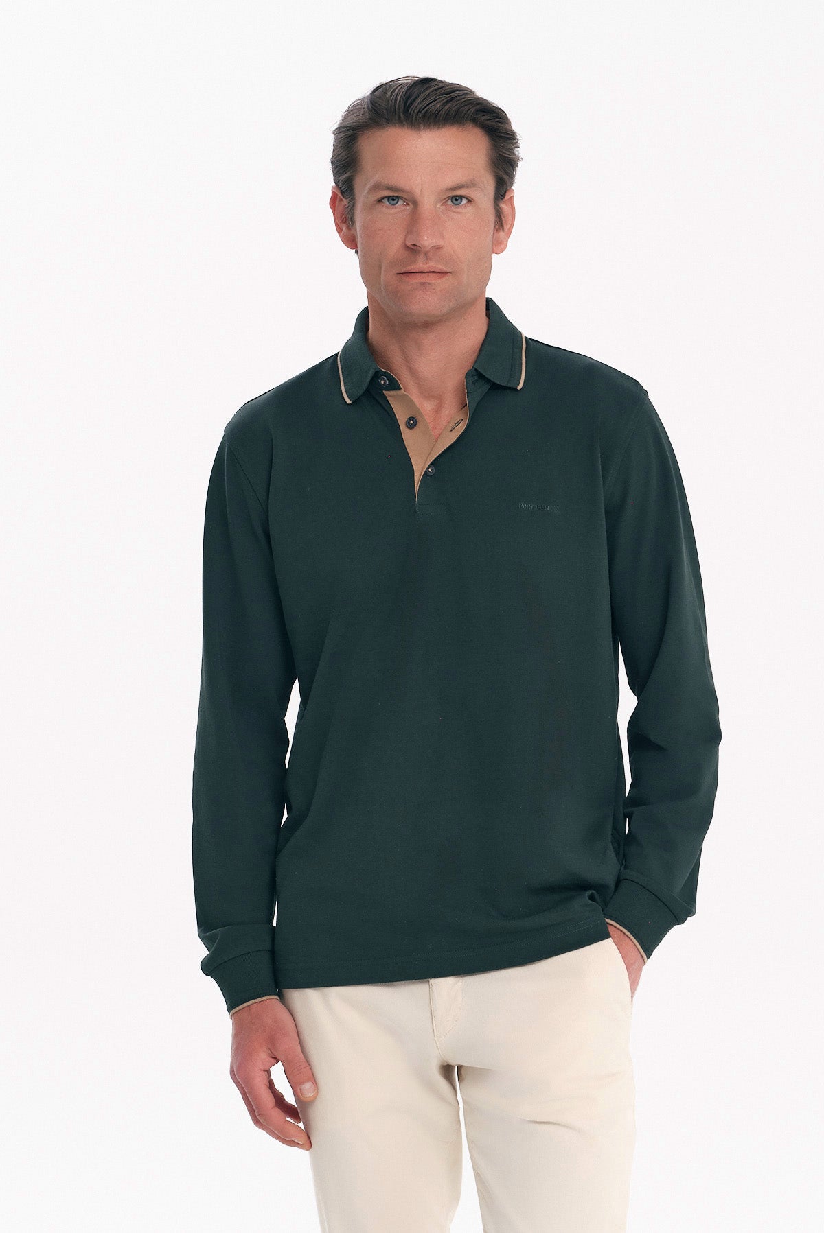 ΑΝΔΡΙΚΟ ΛΑΔΙ ΜΑΚΡΥΜΑΝΙΚΟ POLO REGULAR FIT COTTON PIMA PORTOBELLO'S