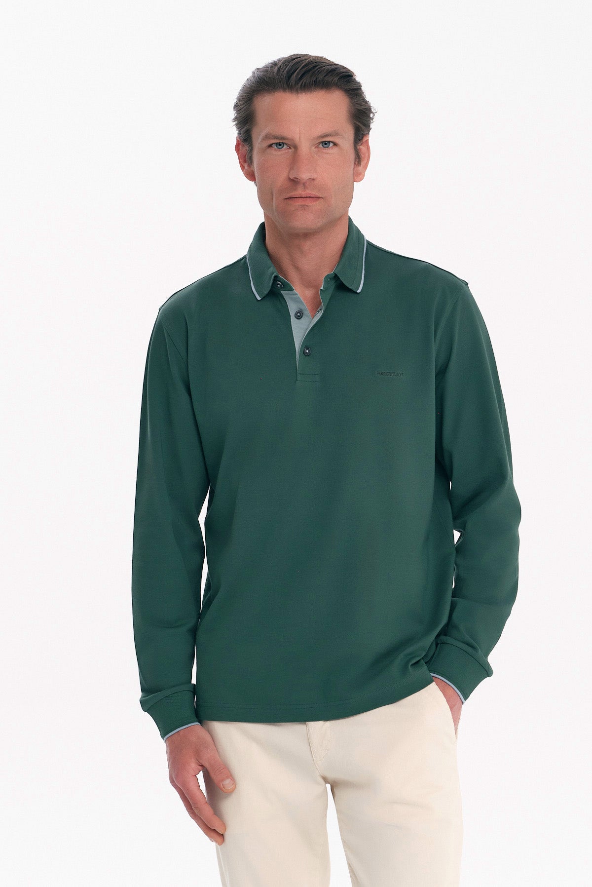 ΑΝΔΡΙΚΟ ΠΡΑΣΙΝΟ ΜΑΚΡΥΜΑΝΙΚΟ POLO REGULAR FIT COTTON PIMA PORTOBELLO'S
