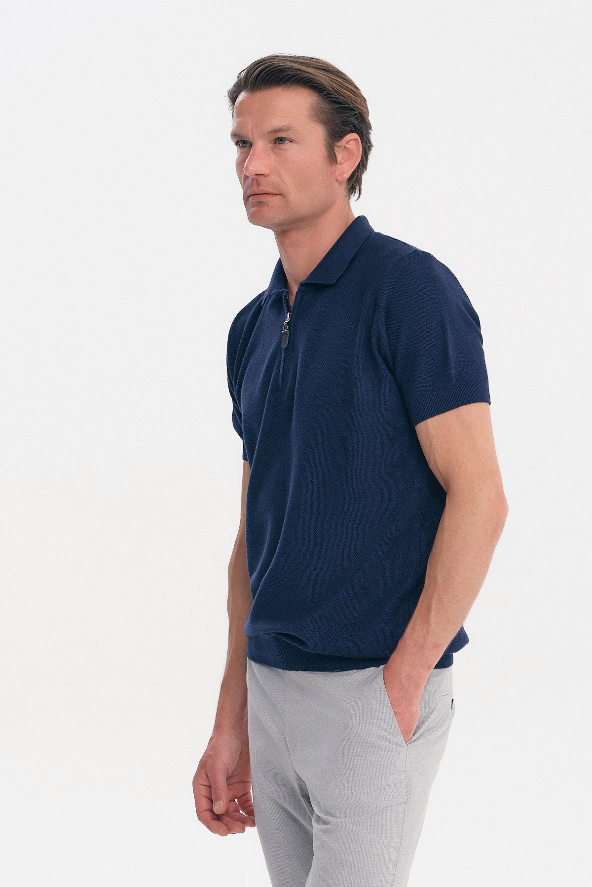 ΑΝΔΡΙΚΟ ΠΛΕΚΤΟ ΜΠΛΕ POLO LES GENT'S ΜΕ ΦΕΡΜΟΥΑΡ