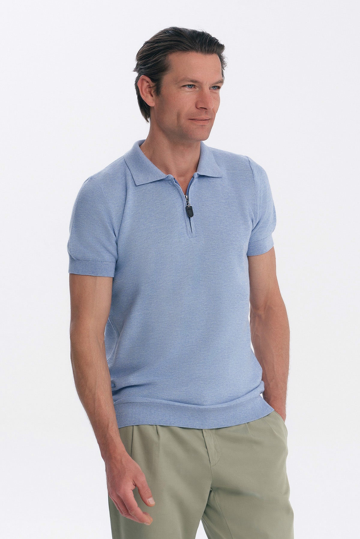 ΑΝΔΡΙΚΟ ΣΙΕΛ ΠΛΕΚΤΟ POLO REGULAR FIT ΜΕ ΦΕΡΜΟΥΑΡ