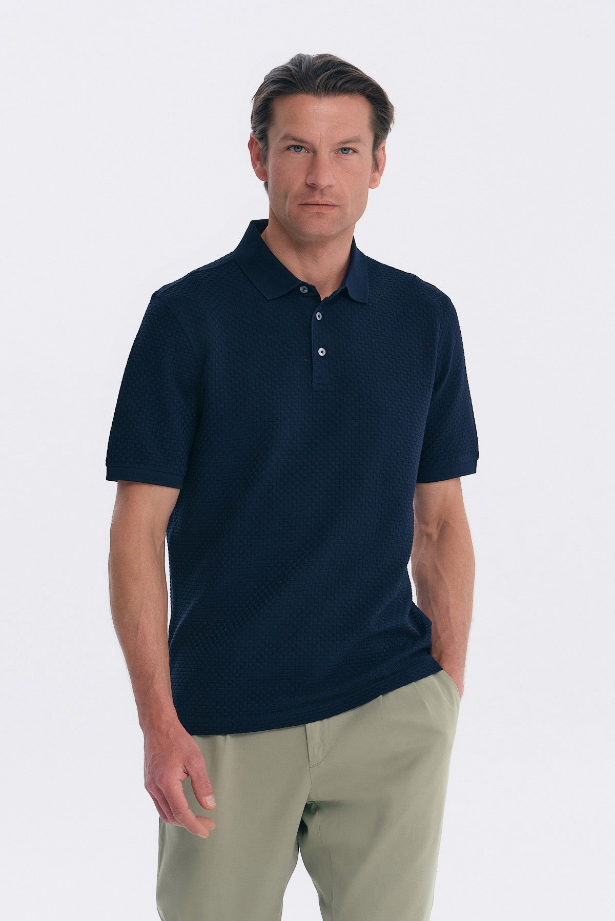 ΑΝΔΡΙΚΟ ΜΠΛΕ ΠΛΕΚΤΟ POLO REGULAR FIT BUGATTI