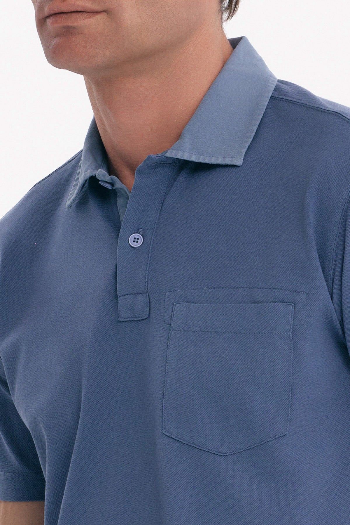 ΑΝΔΡΙΚΟ ΜΠΛΕ ΡΑΦ POLO REGULAR FIT ΜΕ ΤΣΕΠΗ ΣΤΟ ΣΤΗΘΟΣ