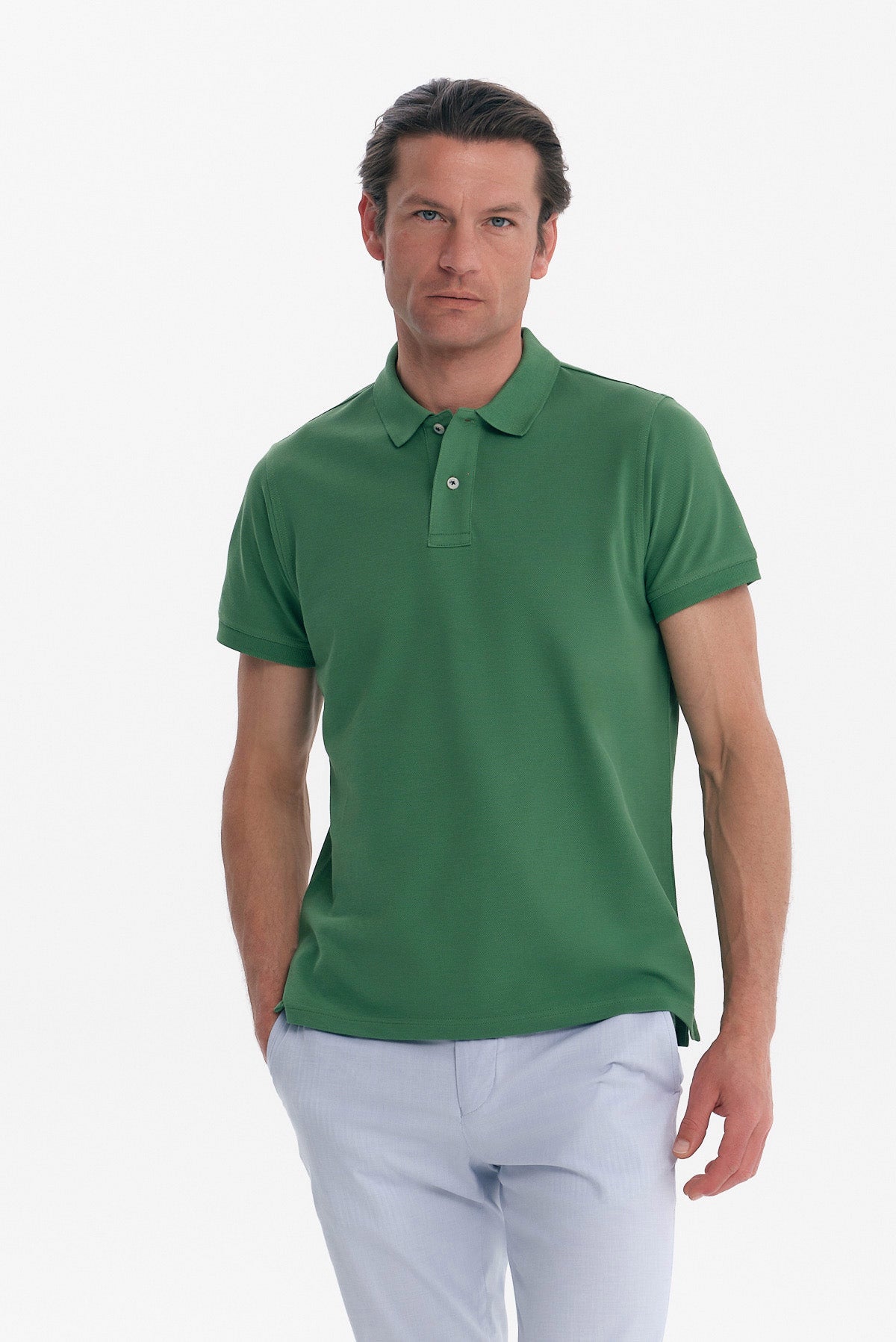 ΑΝΔΡΙΚΟ ΜΟΝΟΧΡΩΜΟ ΠΡΑΣΙΝΟ POLO REGULAR FIT PORTOBELLO'S