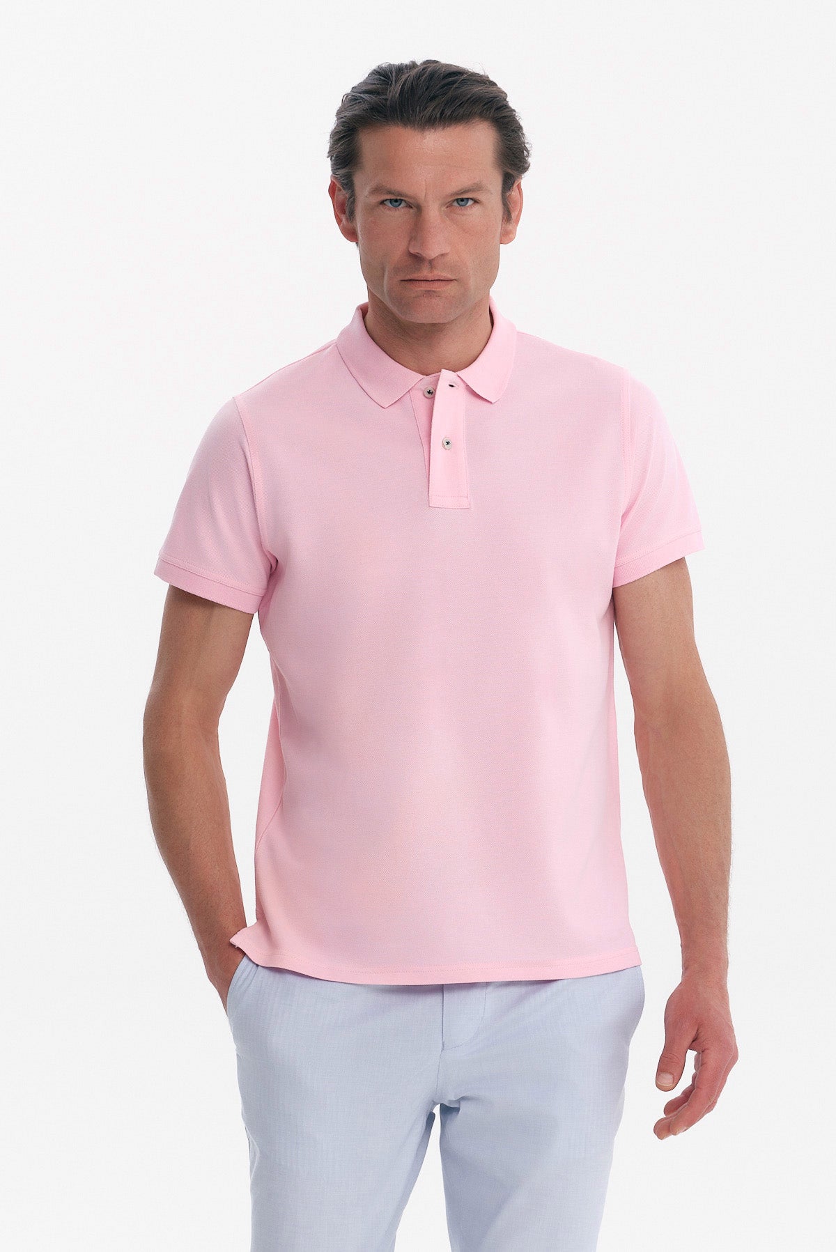 ΑΝΔΡΙΚΟ ΜΟΝΟΧΡΩΜΟ ΡΟΖ POLO REGULAR FIT PORTOBELLO'S