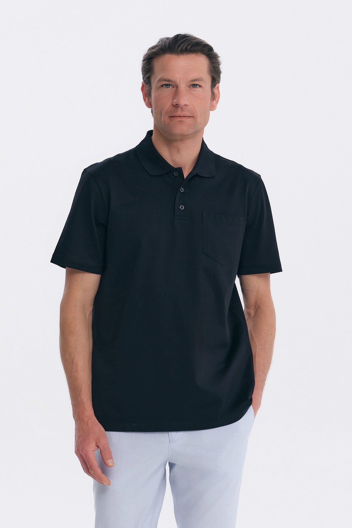 ΑΝΔΡΙΚΟ ΛΑΔΙ ΜΟΝΟΧΡΩΜΟ ΚΟΝΤΟΜΑΝΙΚΟ POLO JERSEY PORTOBELLO'S