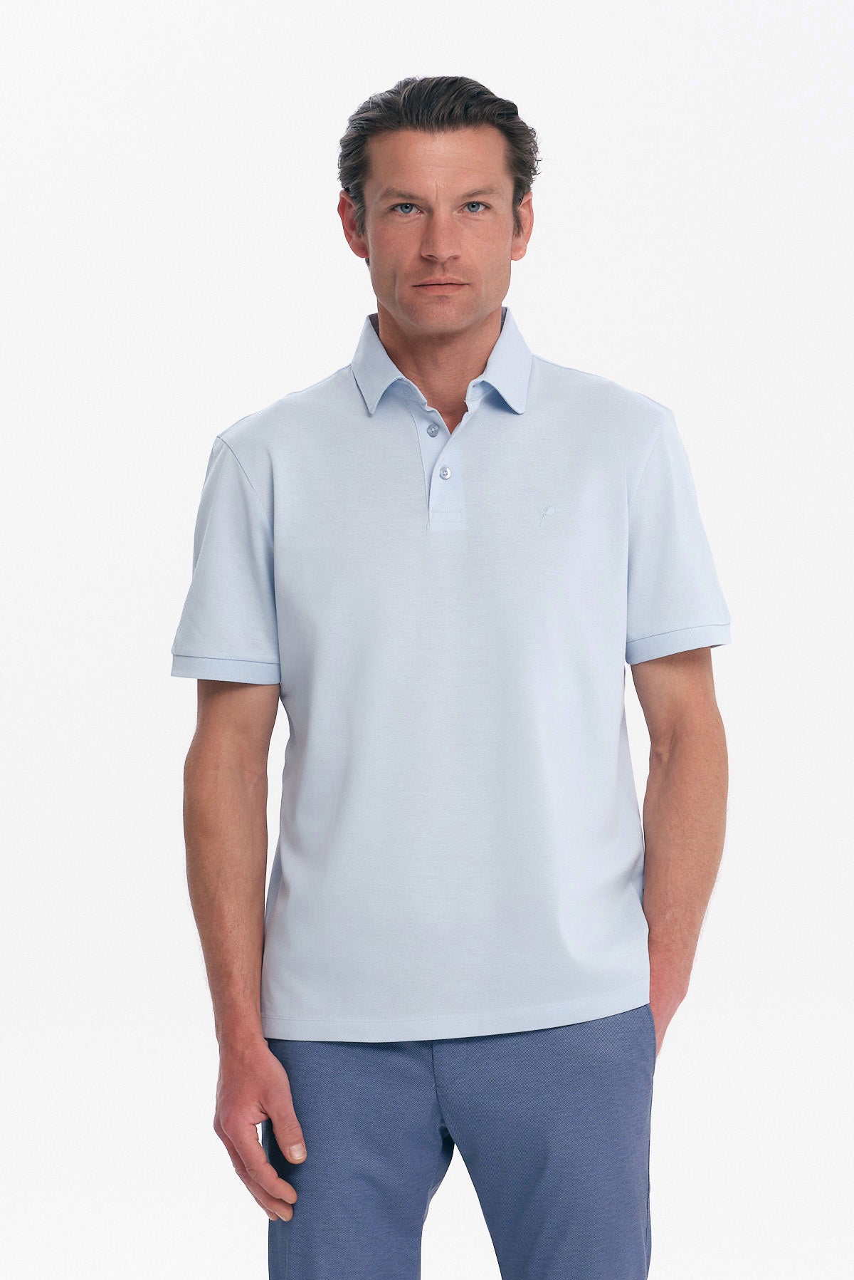 ΑΝΔΡΙΚΟ ΣΙΕΛ ΜΟΝΟΧΡΩΜΟ ΚΟΝΤΟΜΑΝΙΚΟ POLO MERCERISED PORTOBELLO'S